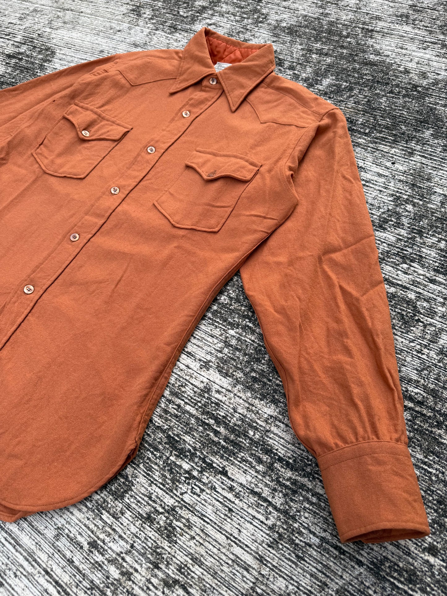 Vintage Pendleton High Grade Western Wear Wool Shirt Burnt Orange USA Made