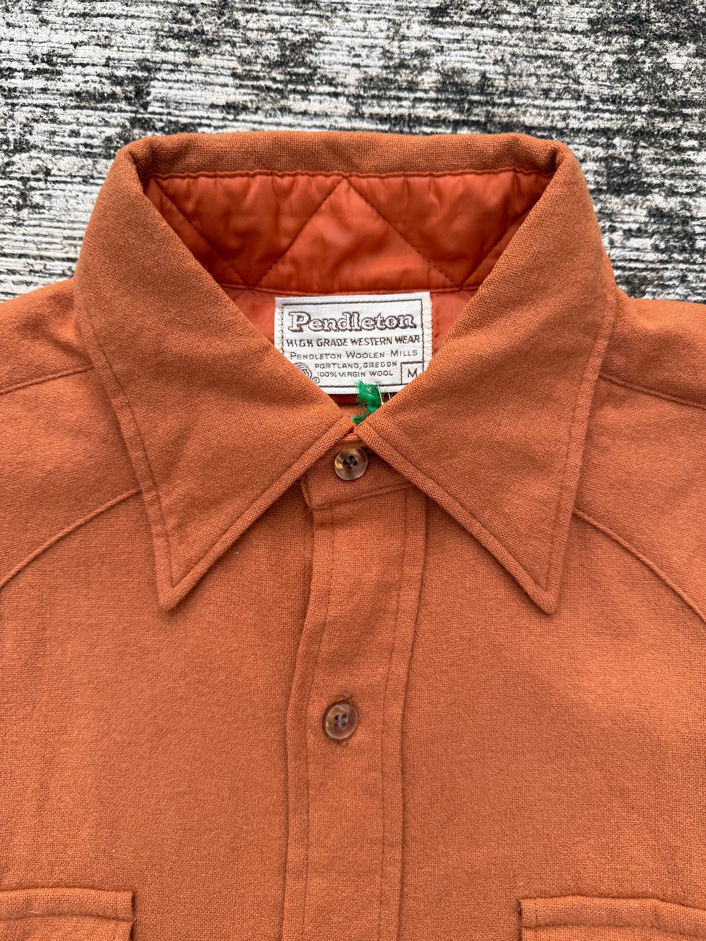 Vintage Pendleton High Grade Western Wear Wool Shirt Burnt Orange USA Made