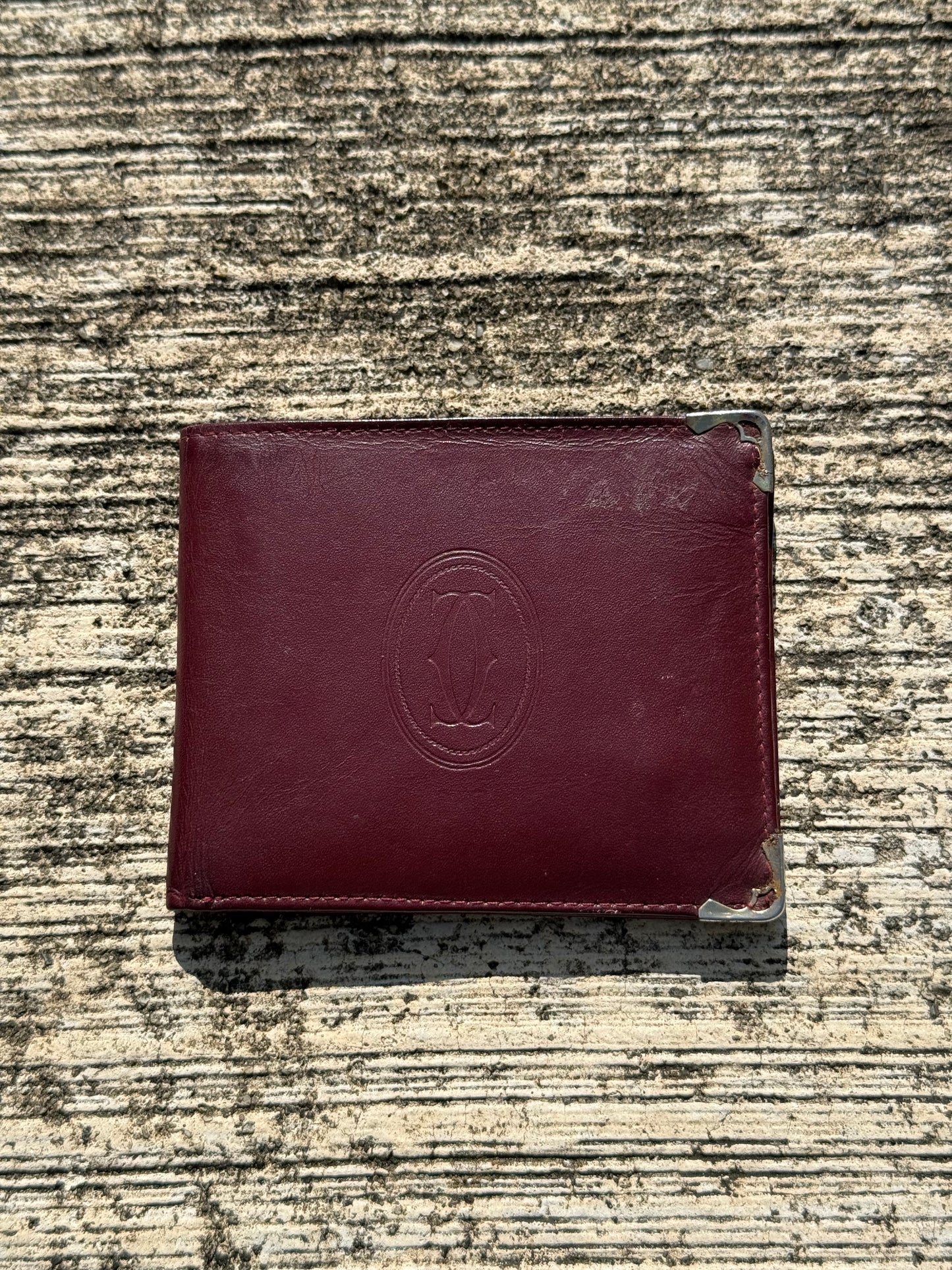 Vintage Cartier Must de Cartier Burgundy Leather Wallet