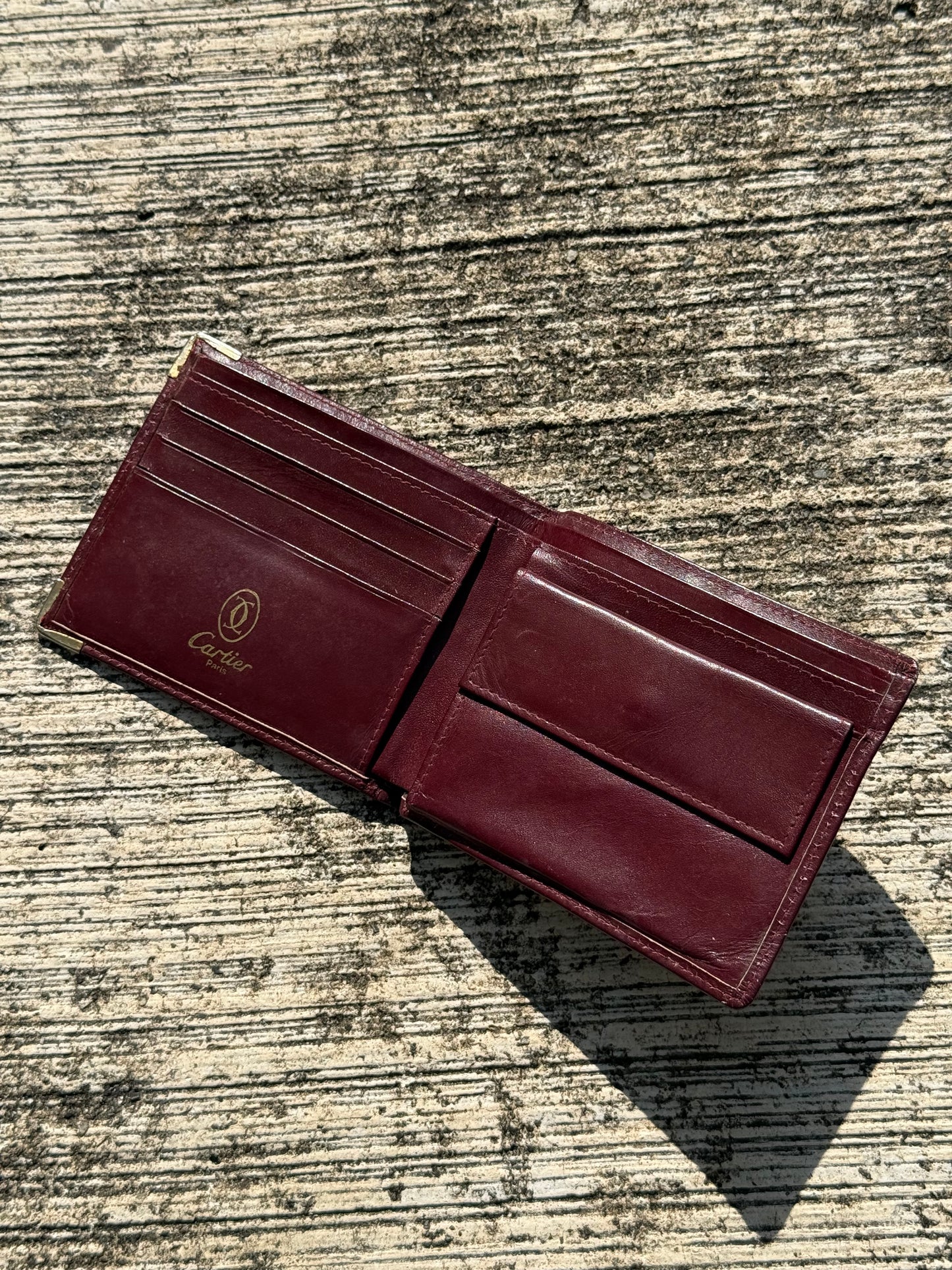 Vintage Cartier Must de Cartier Burgundy Leather Wallet
