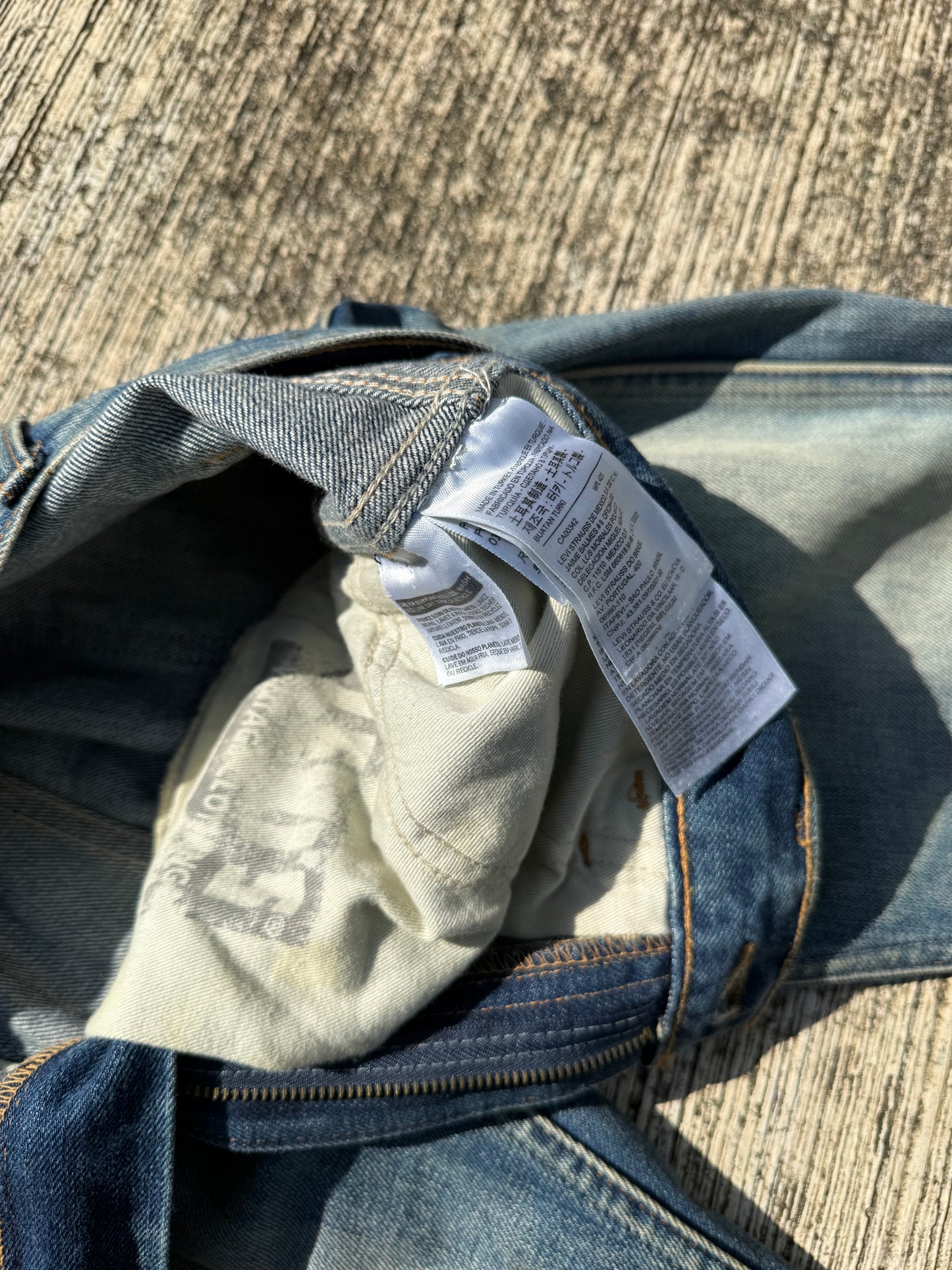 Levi’s Orange Tab Distressed Blue Jeans Heavy Fade & Rips