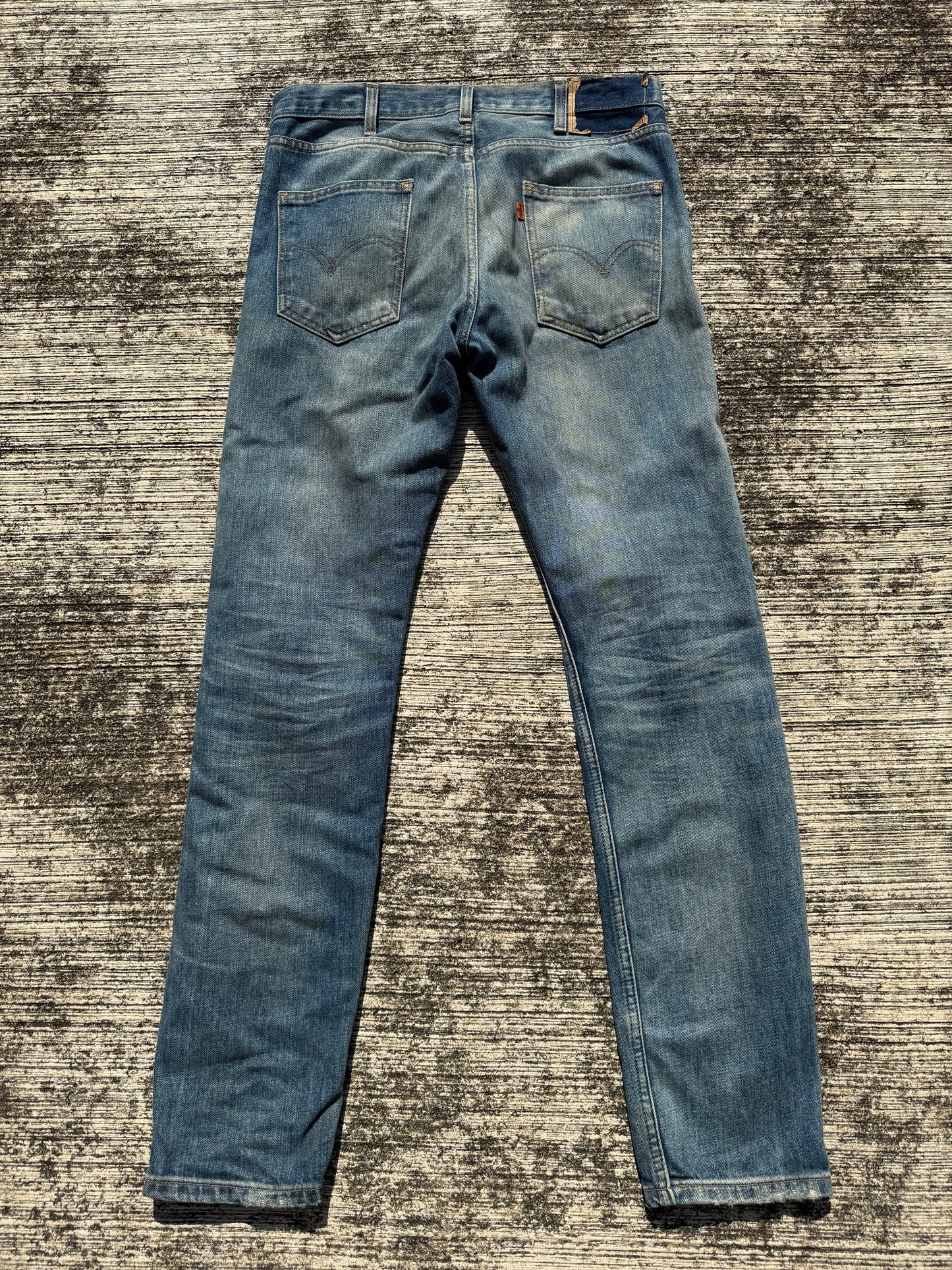 Levi’s Orange Tab Distressed Blue Jeans Heavy Fade & Rips