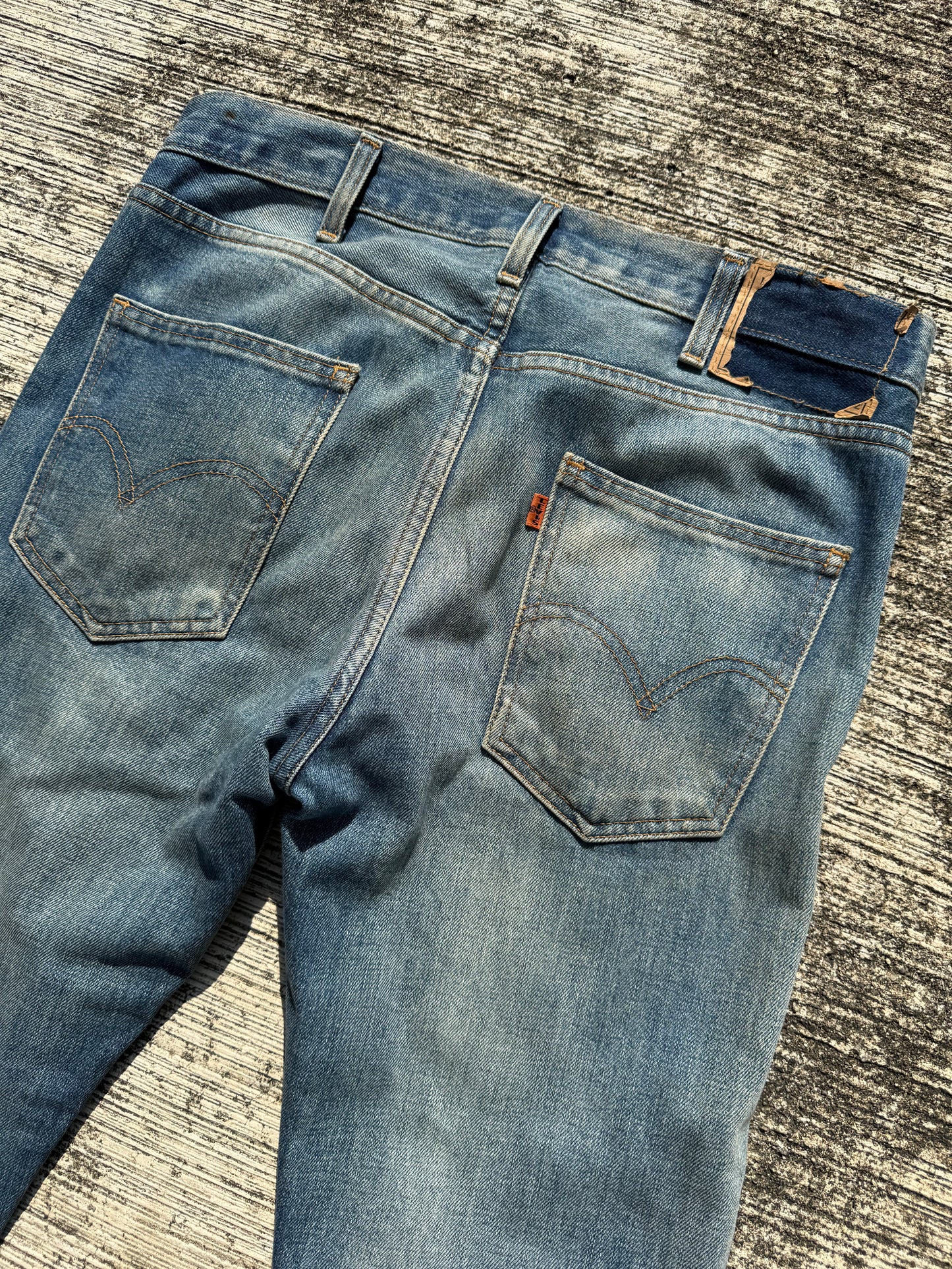 Levi’s Orange Tab Distressed Blue Jeans Heavy Fade & Rips