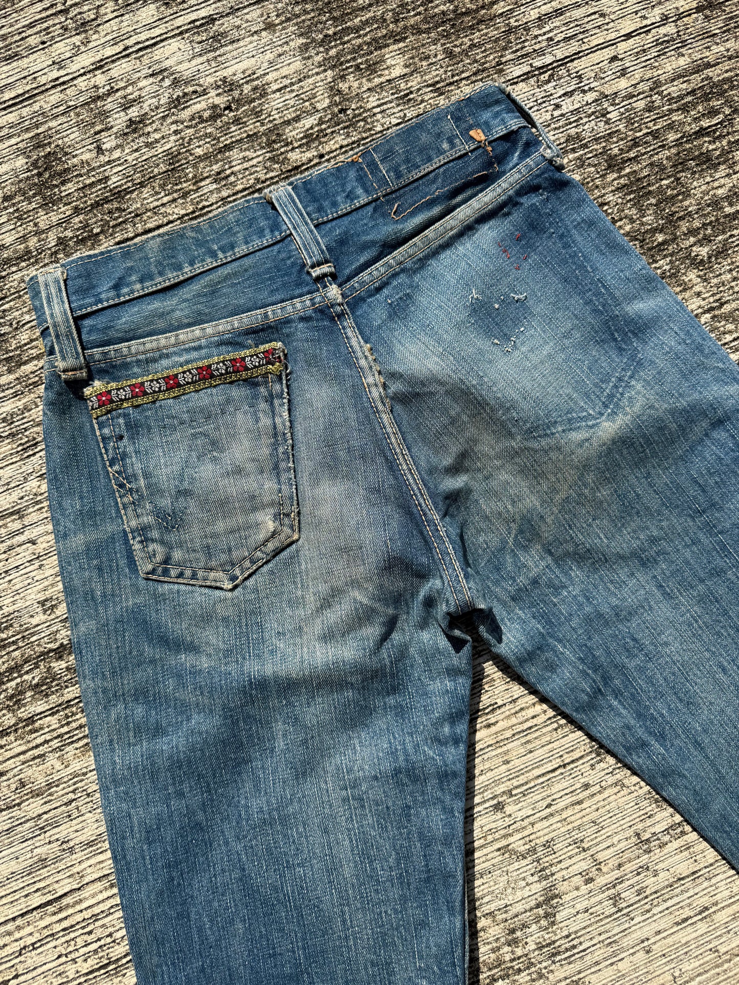 Vintage Edwin Selvedge Jeans with Side Embroidered Trim
