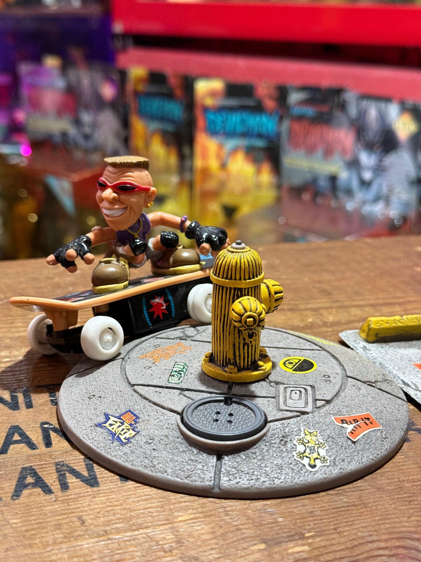Vintage Playmates Skateboard Action Figure Set 1999 Street Diorama Toy Display