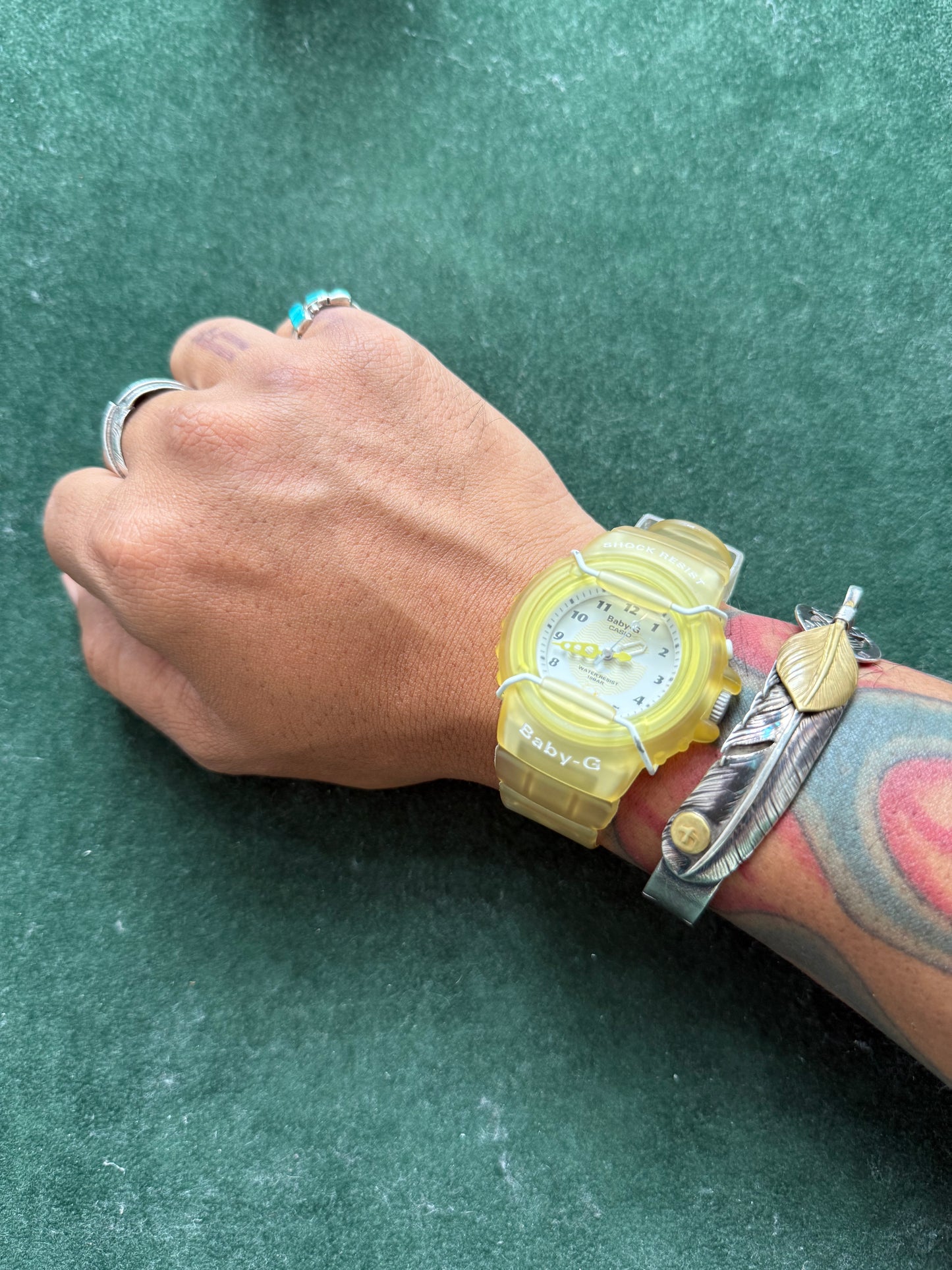 Vintage 1990s Casio Baby-G BG-11 “Air Sea Ice Project” Yellow Transparent Watch