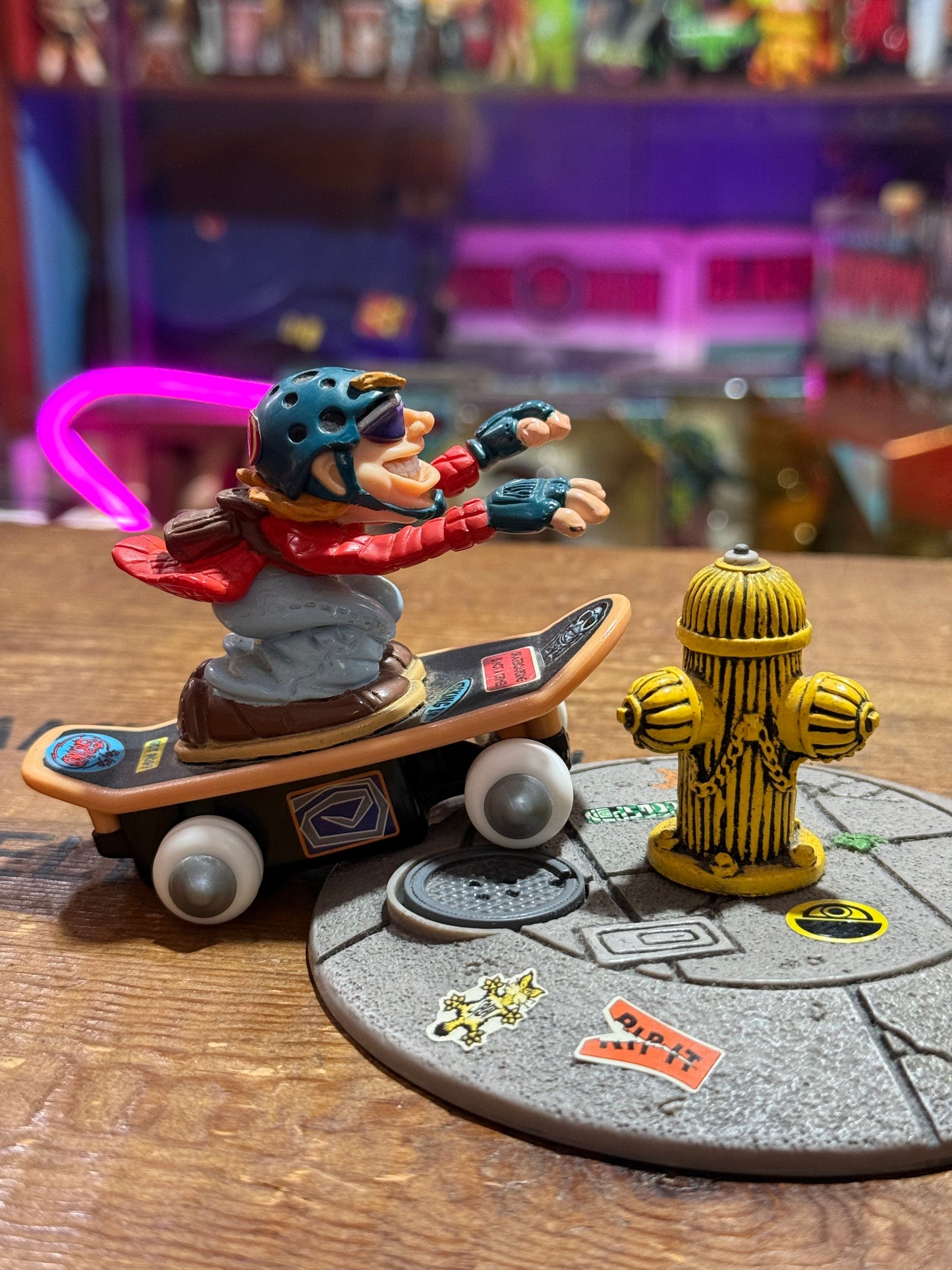 Vintage Playmates Skateboard Action Figure Set 1999 Street Diorama Toy Display