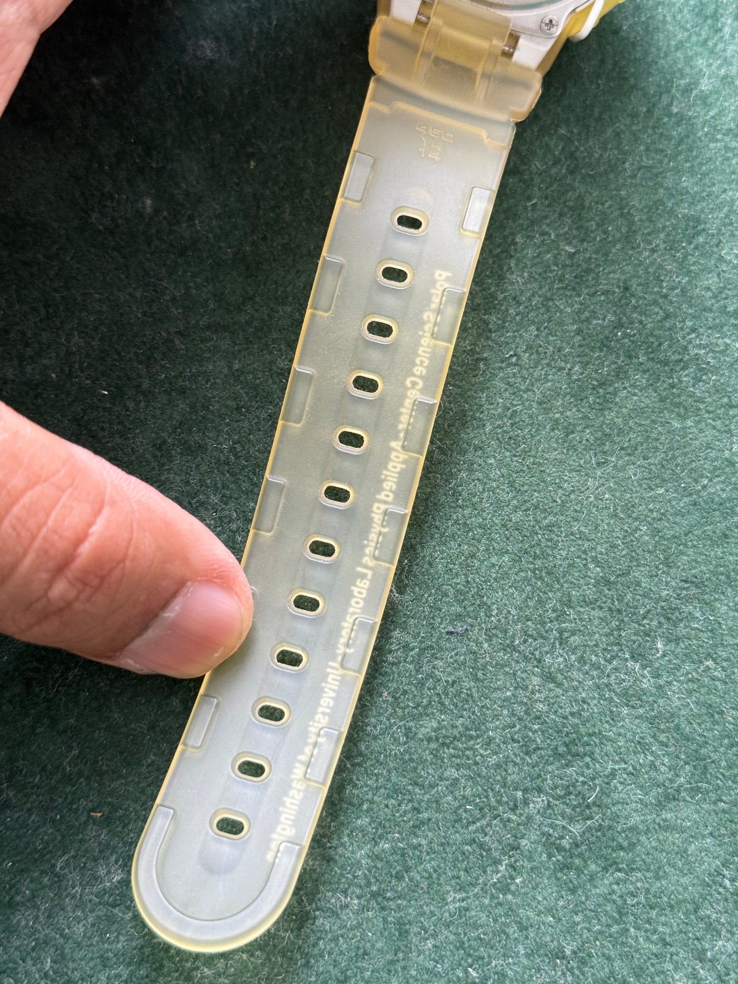 Vintage 1990s Casio Baby-G BG-11 “Air Sea Ice Project” Yellow Transparent Watch