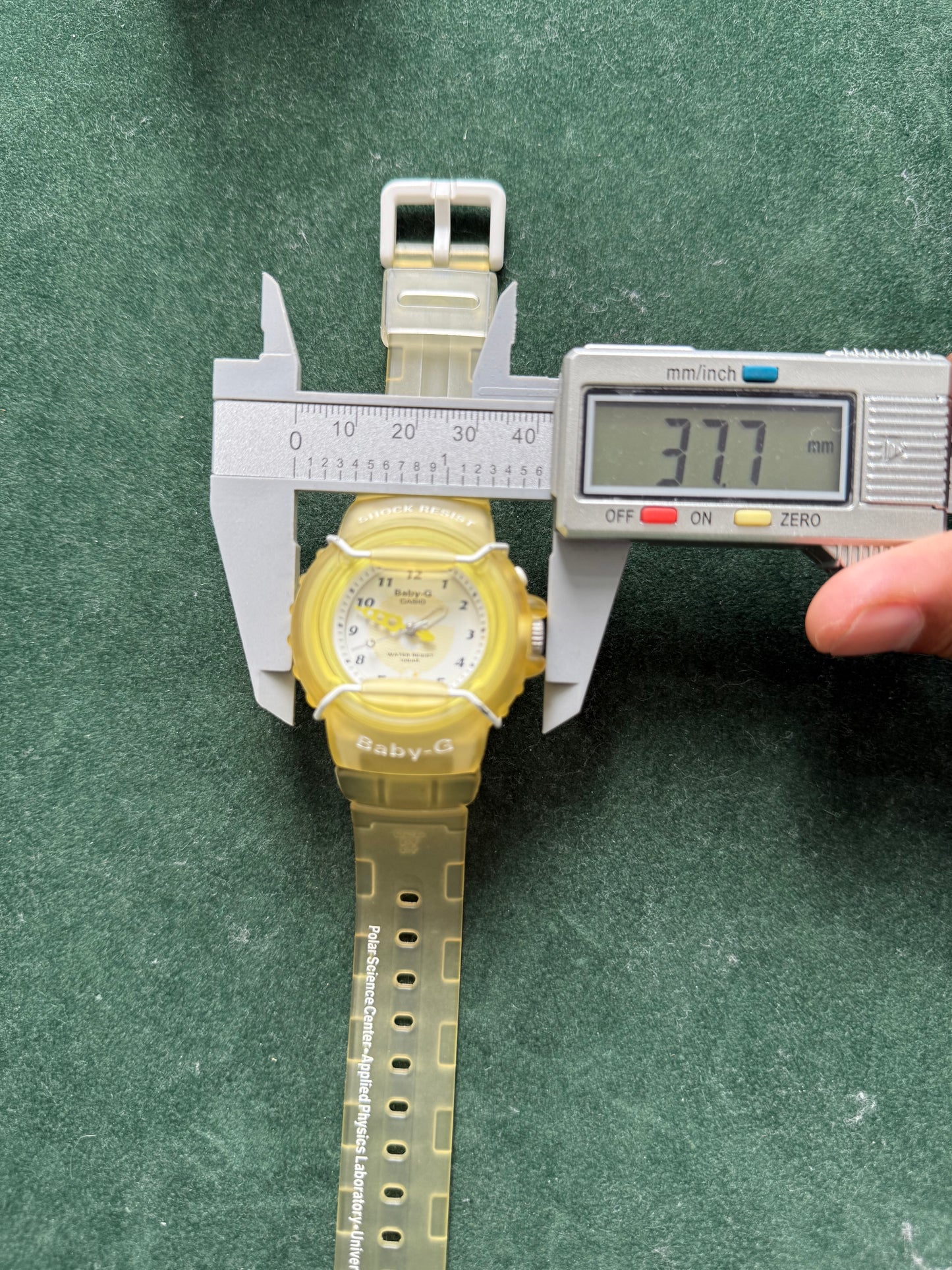 Vintage 1990s Casio Baby-G BG-11 “Air Sea Ice Project” Yellow Transparent Watch