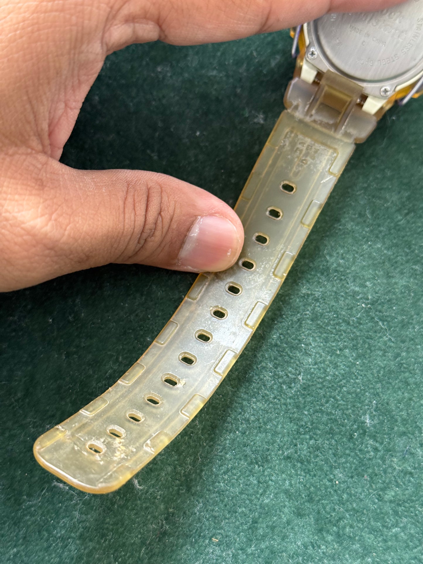 Vintage Casio Baby-G BG-210 Yellow Transparent Digital Watch 1990s