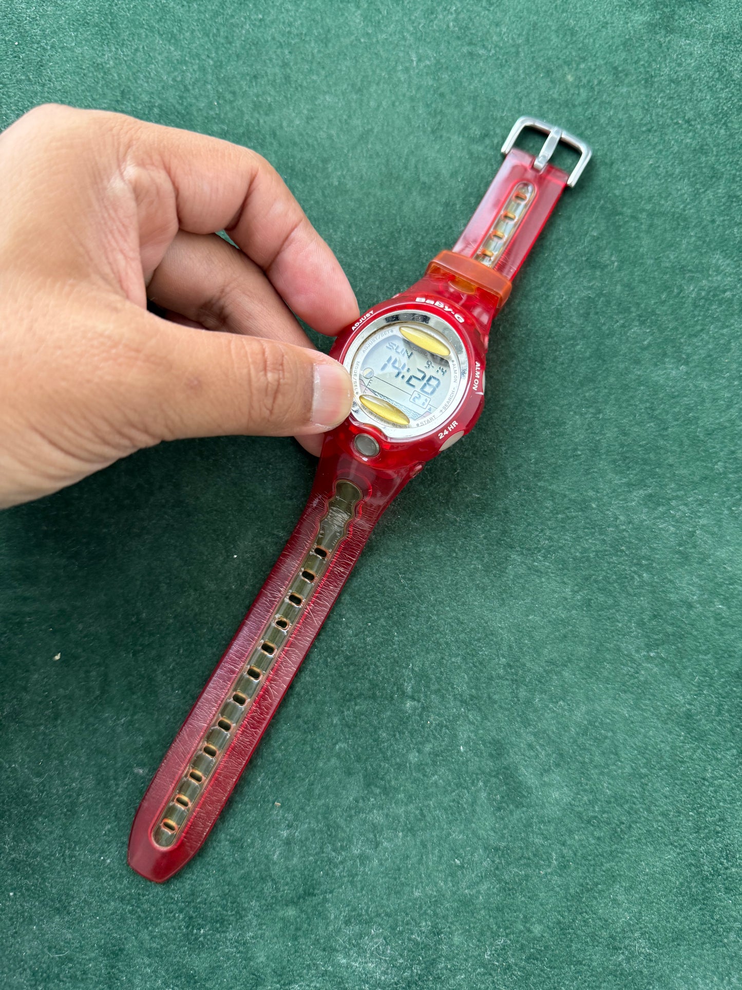 Vintage Casio Baby-G BGX-200 Red Transparent Digital Watch