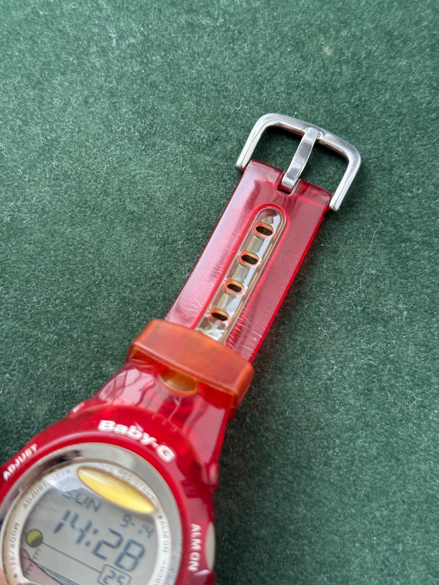 Vintage Casio Baby-G BGX-200 Red Transparent Digital Watch