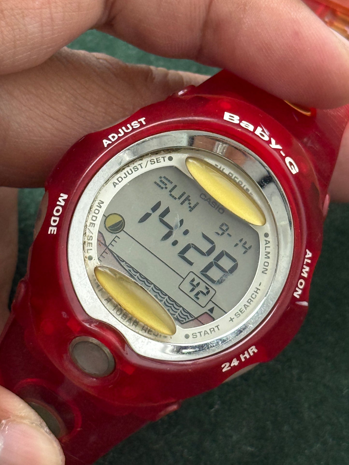 Vintage Casio Baby-G BGX-200 Red Transparent Digital Watch