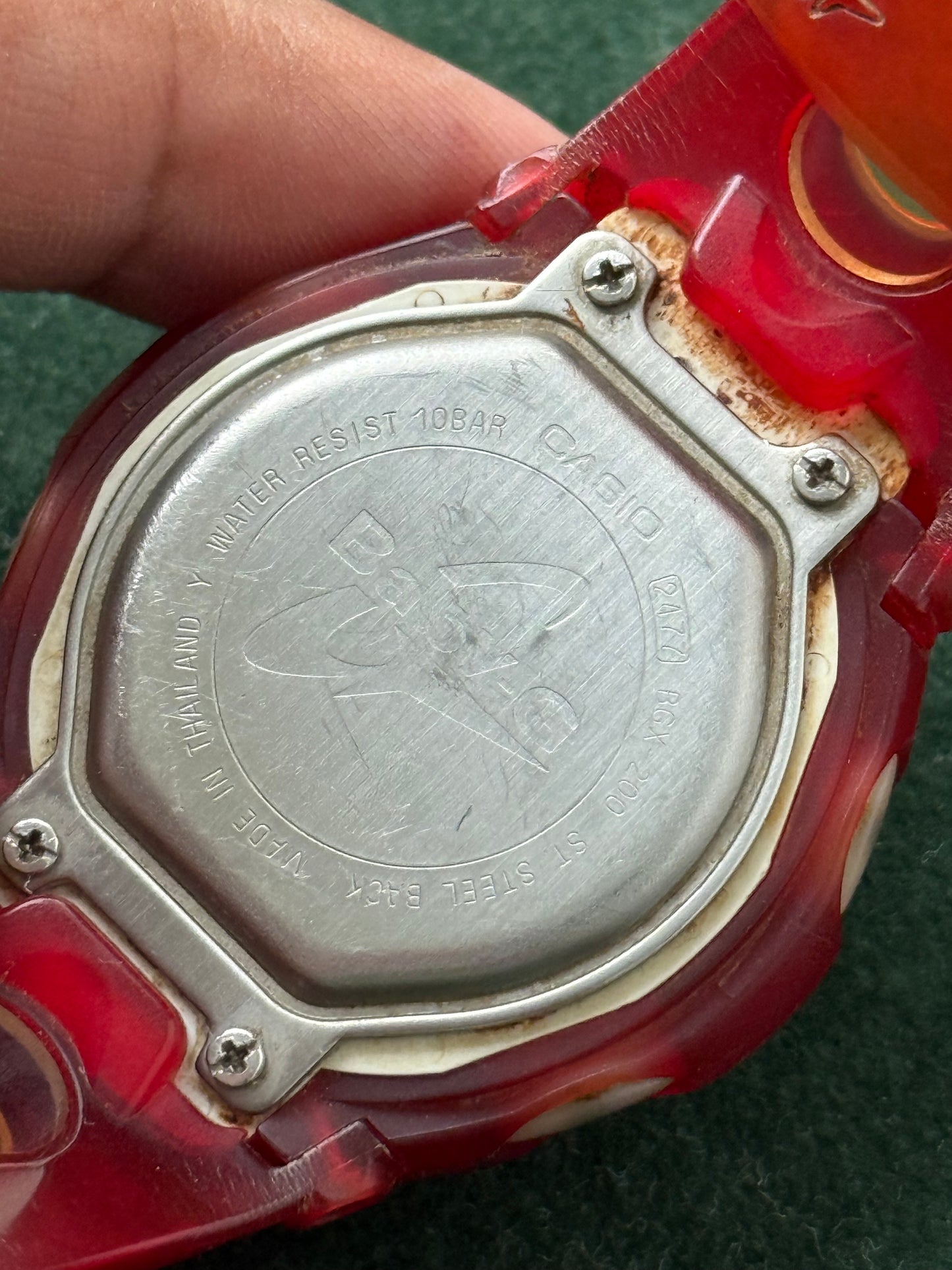 Vintage Casio Baby-G BGX-200 Red Transparent Digital Watch