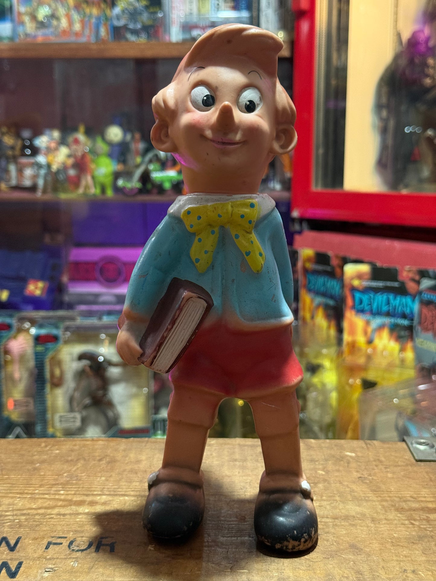 Vintage Pinocchio Rubber Figure 10” RUBBERTOYS Italy 1970s Cartoon Character Toy