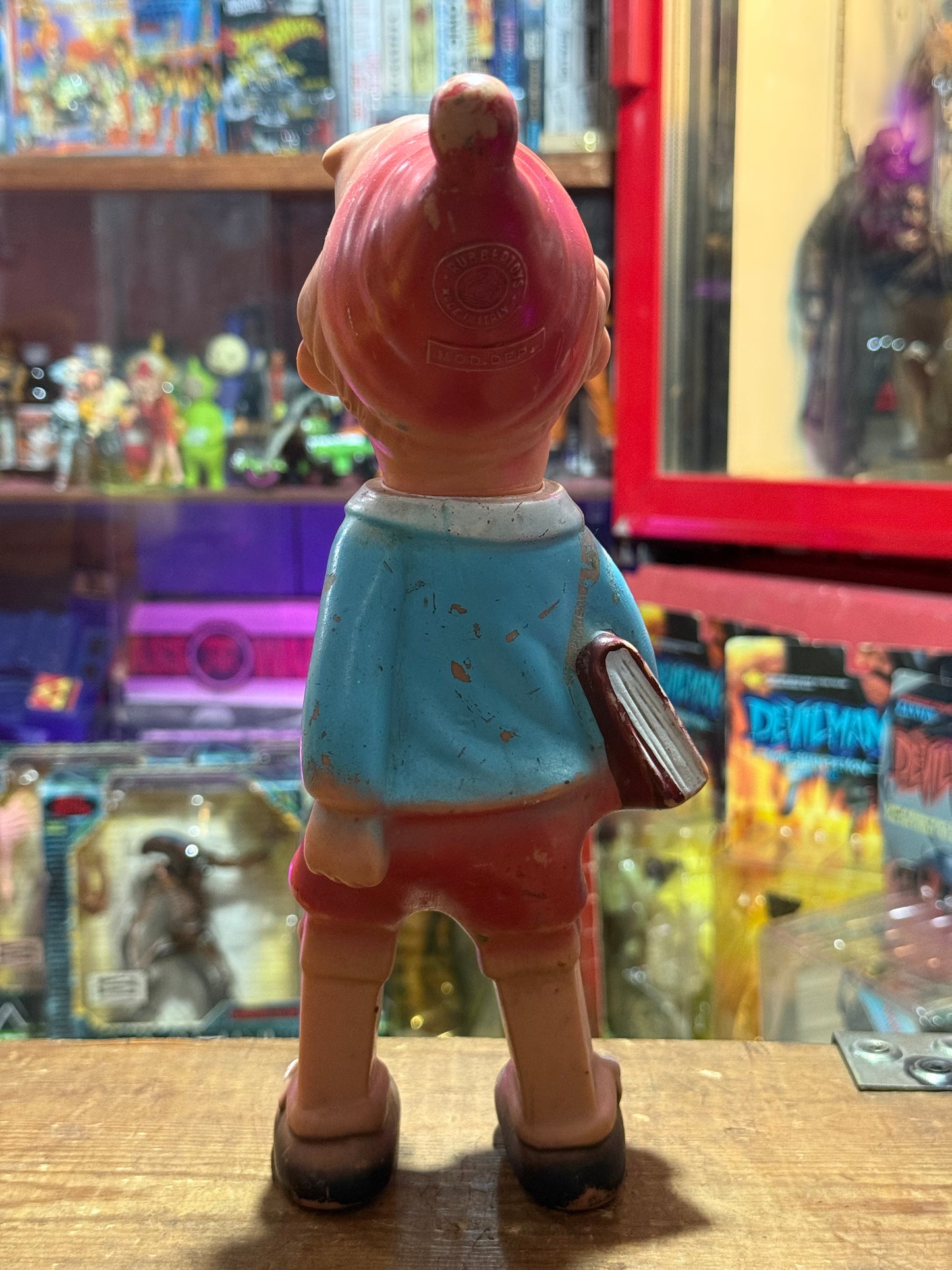 Vintage Pinocchio Rubber Figure 10” RUBBERTOYS Italy 1970s Cartoon Character Toy