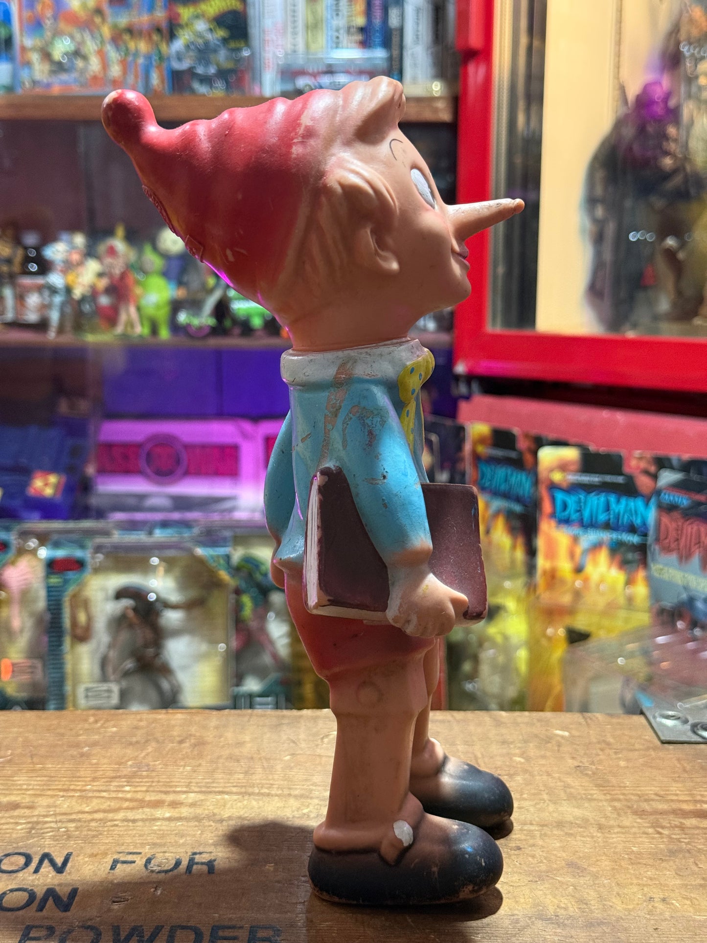 Vintage Pinocchio Rubber Figure 10” RUBBERTOYS Italy 1970s Cartoon Character Toy