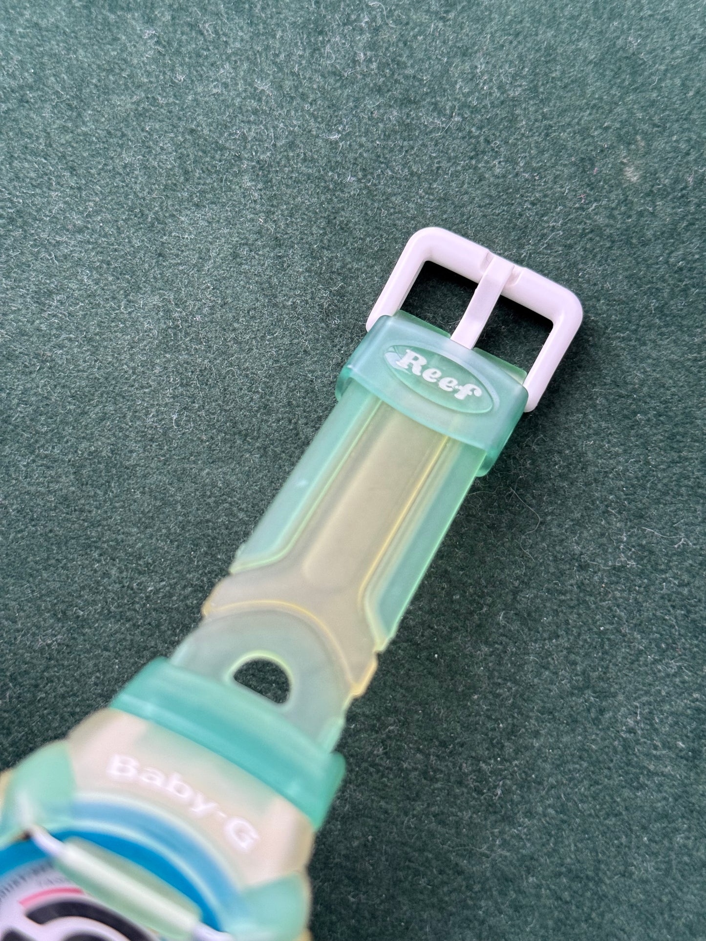 Vintage Casio Baby-G BGR-200 Reef Green Transparent Digital Watch 1990s