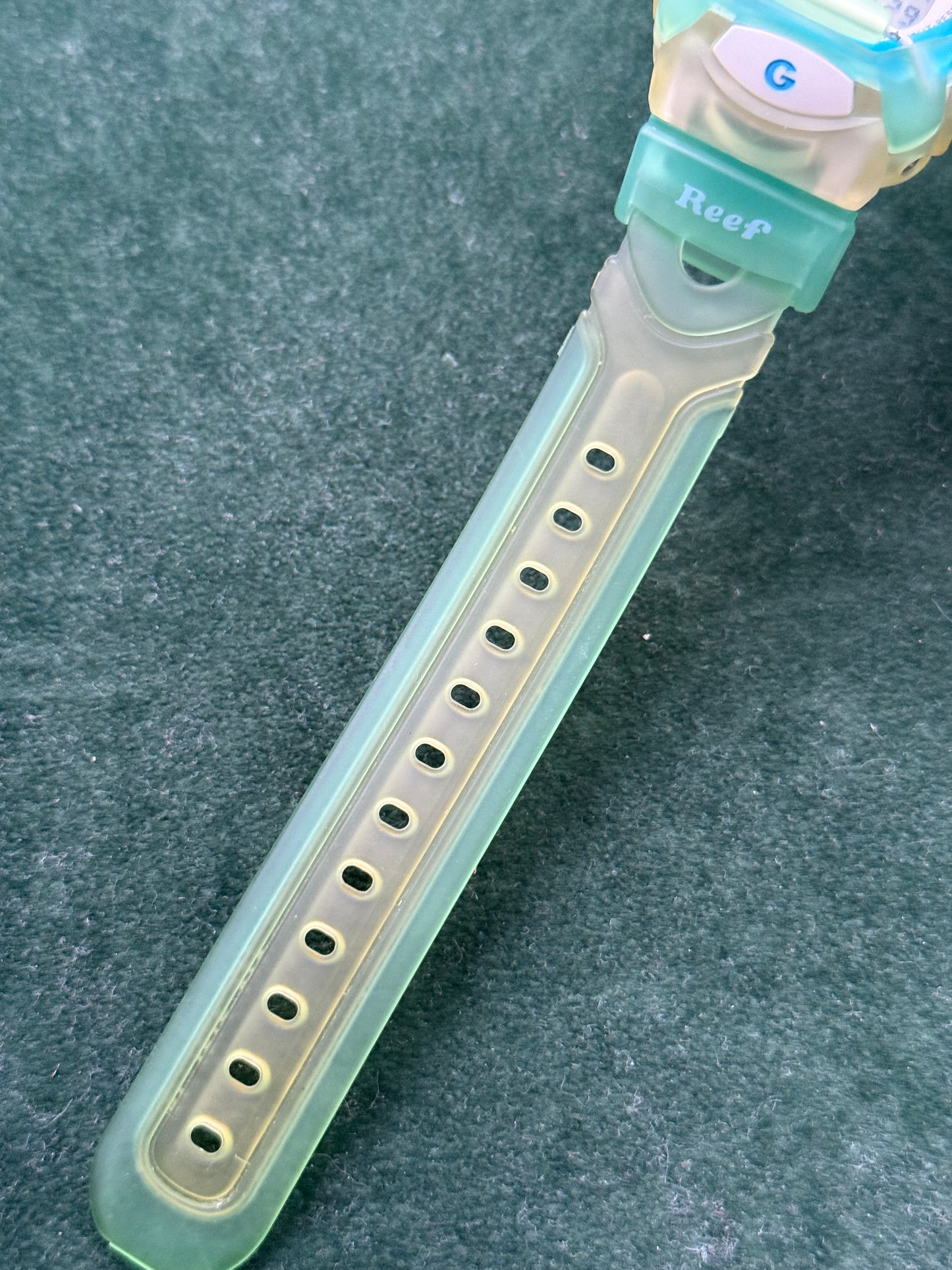 Vintage Casio Baby-G BGR-200 Reef Green Transparent Digital Watch 1990s