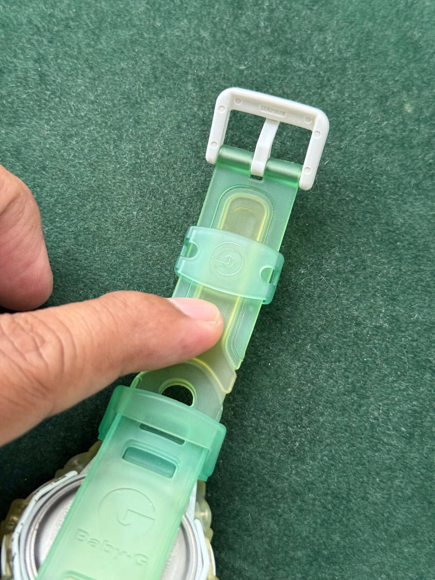 Vintage Casio Baby-G BGR-200 Reef Green Transparent Digital Watch 1990s