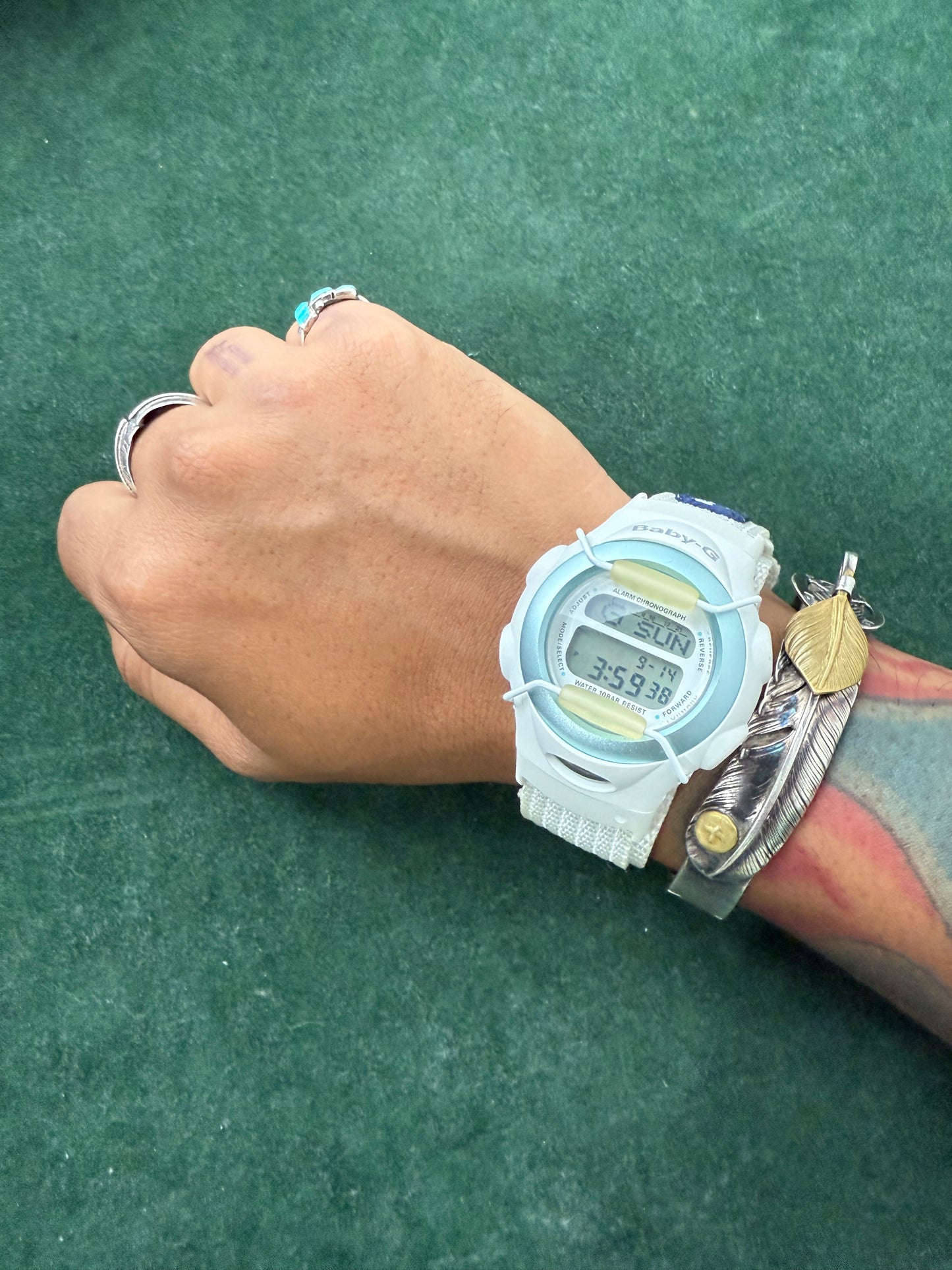 Vintage Casio Baby-G BG-097 “Light My Fire” White Digital Watch 1990s