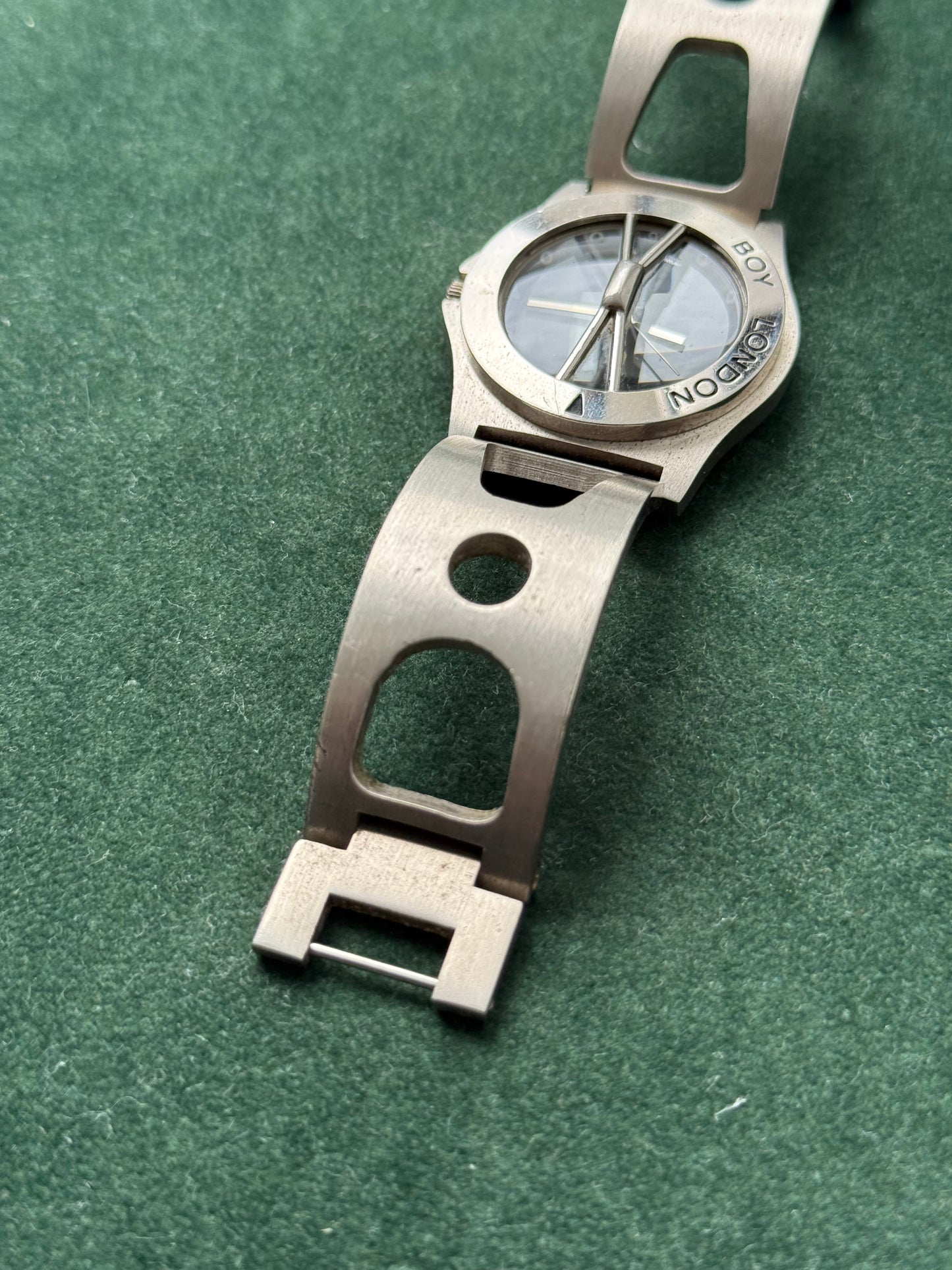 Vintage Boy London BOY-32-W Stainless Steel Black Dial Watch