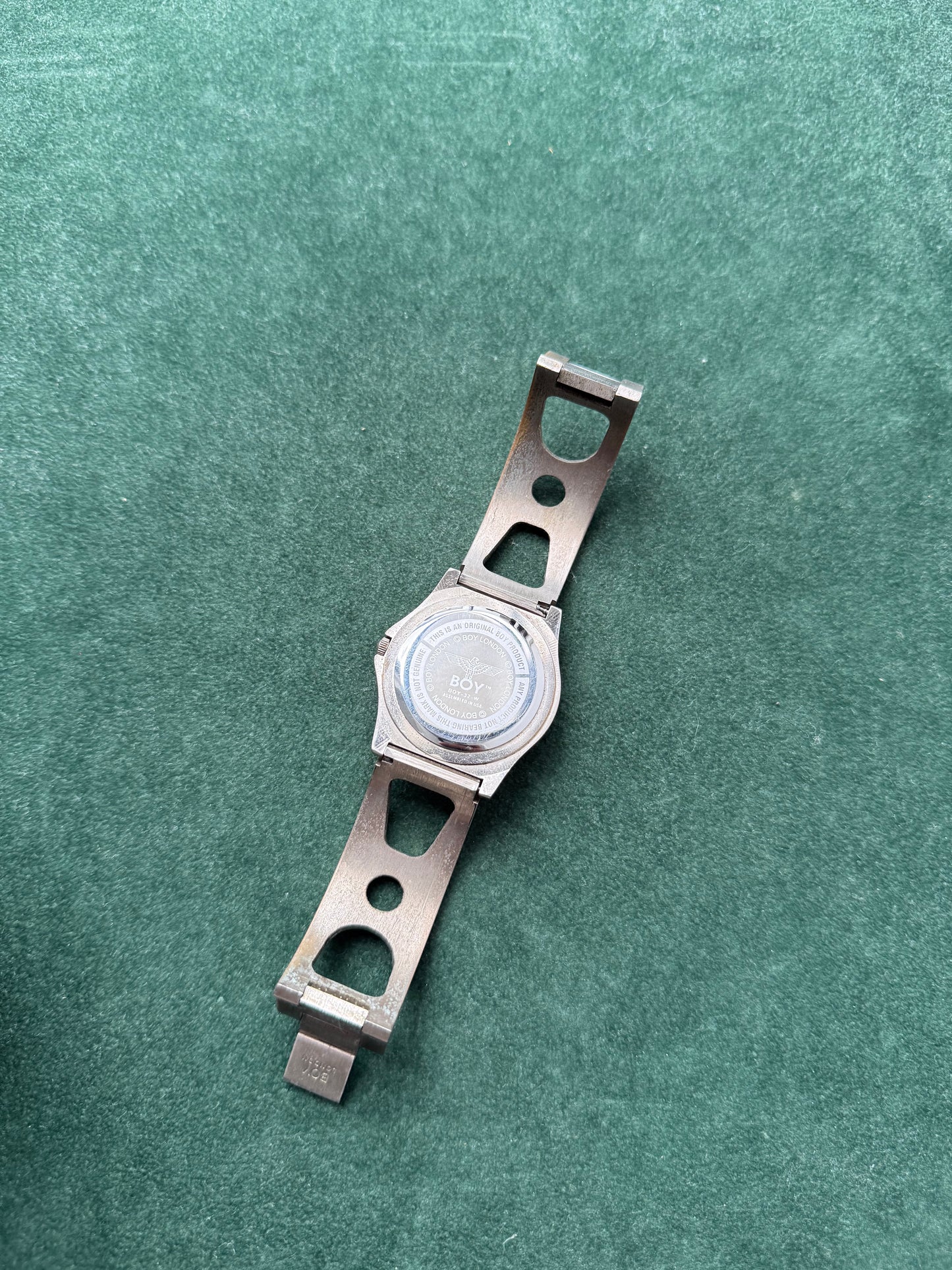 Vintage Boy London BOY-32-W Stainless Steel Black Dial Watch