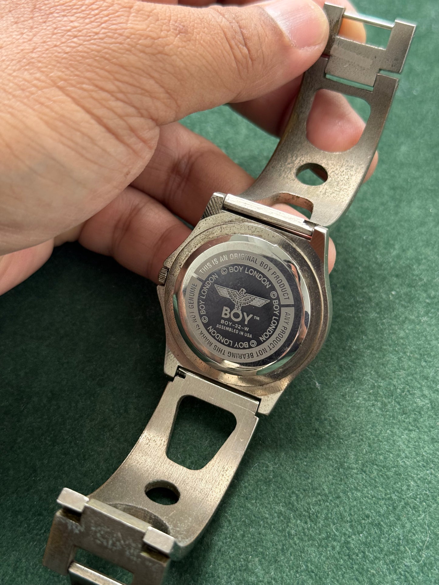 Vintage Boy London BOY-32-W Stainless Steel Black Dial Watch