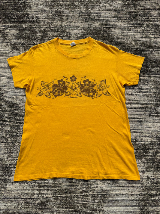 Vintage 70s Hanes Hawaii Hibiscus Tee Made in USA