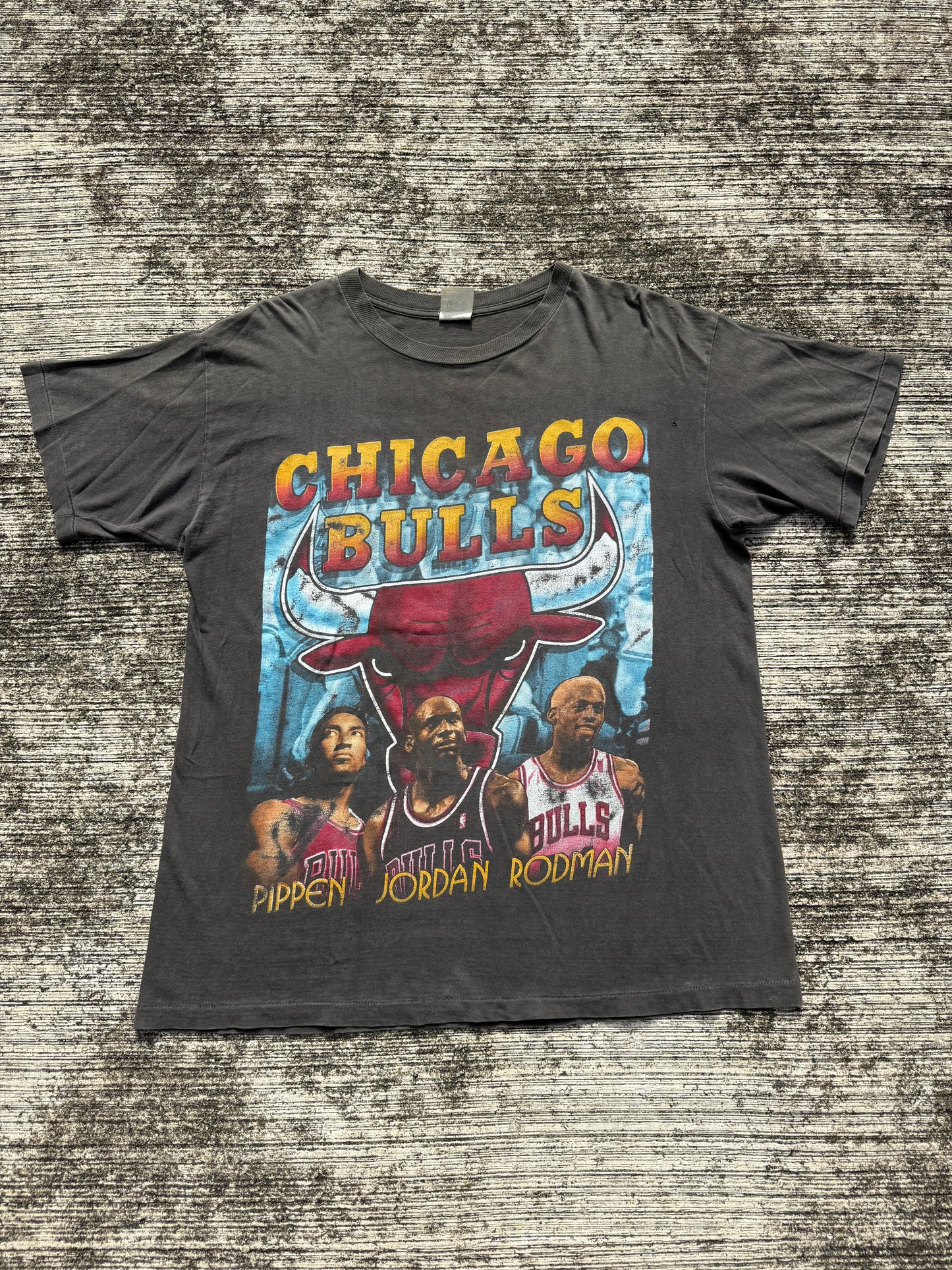 Very Rare Vintage 90s Chicago Bulls 1996 Champions Tee – Jordan Pippen Rodman