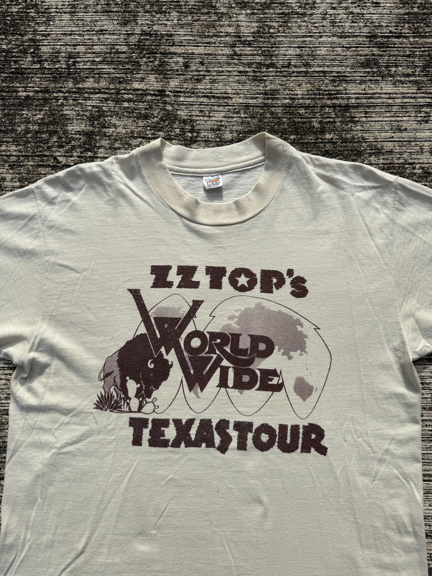 Vintage 70s ZZ Top Worldwide Texas Tour Tee Made in USA