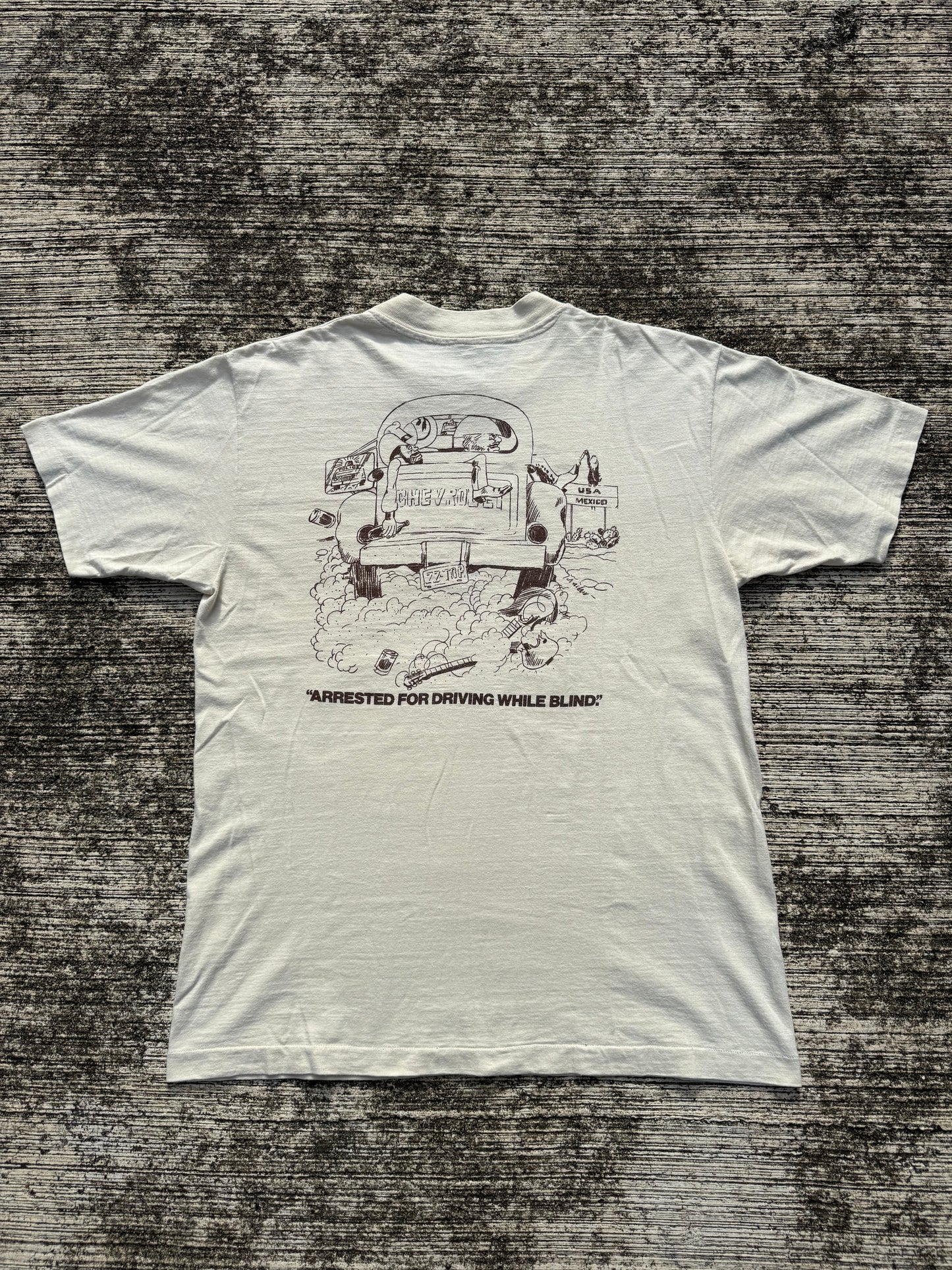 Vintage 70s ZZ Top Worldwide Texas Tour Tee Made in USA