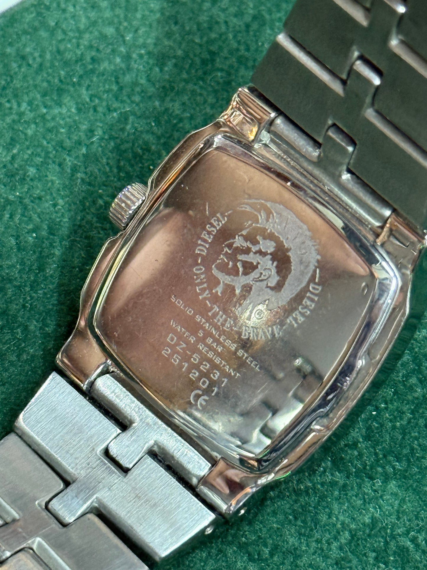 Y2K Diesel Tank Watch Pink Dial