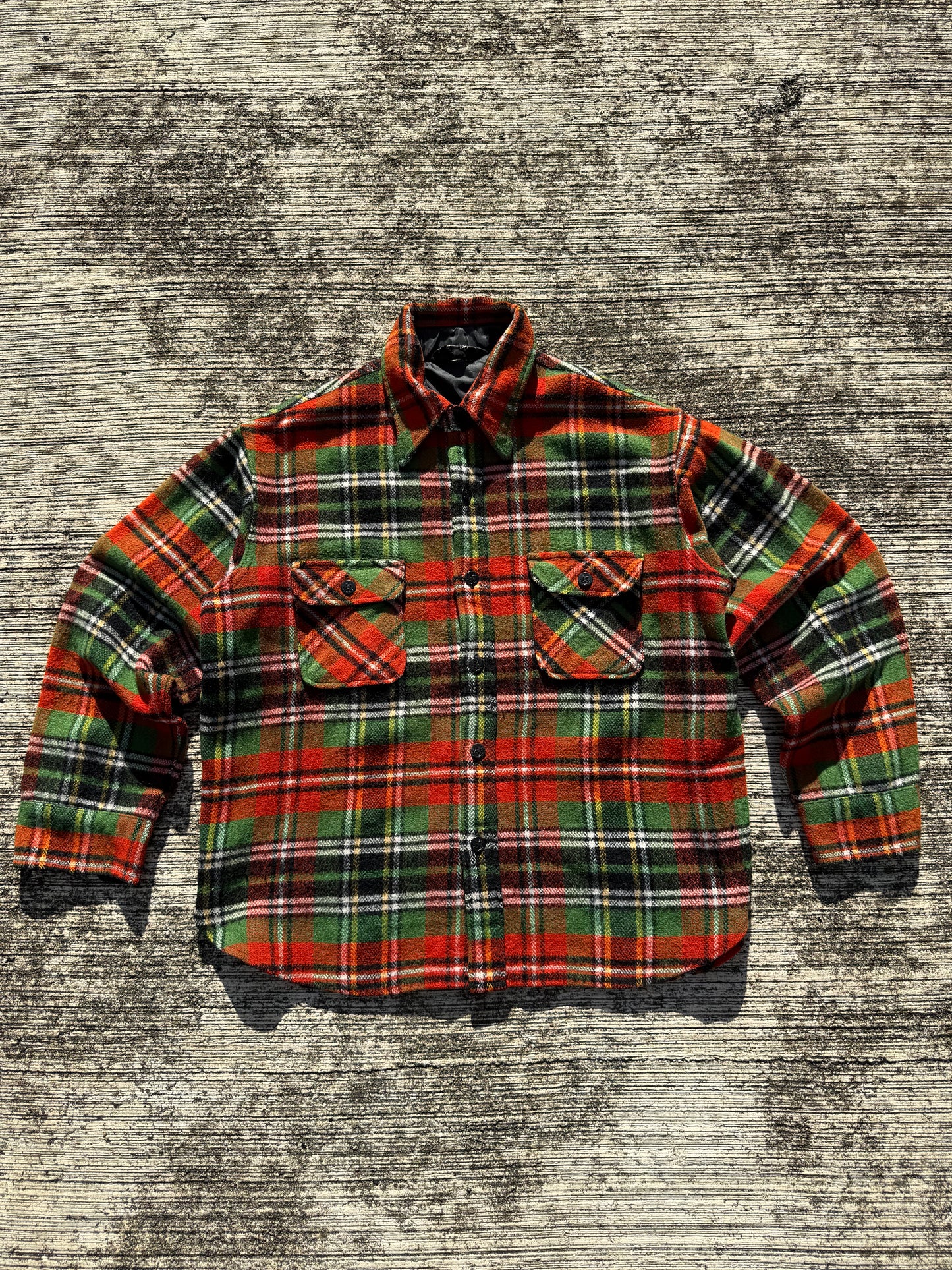 Vintage 1980s JC Penney Wool Blend Plaid Shirt Jacket Red Green Tartan  Workwear