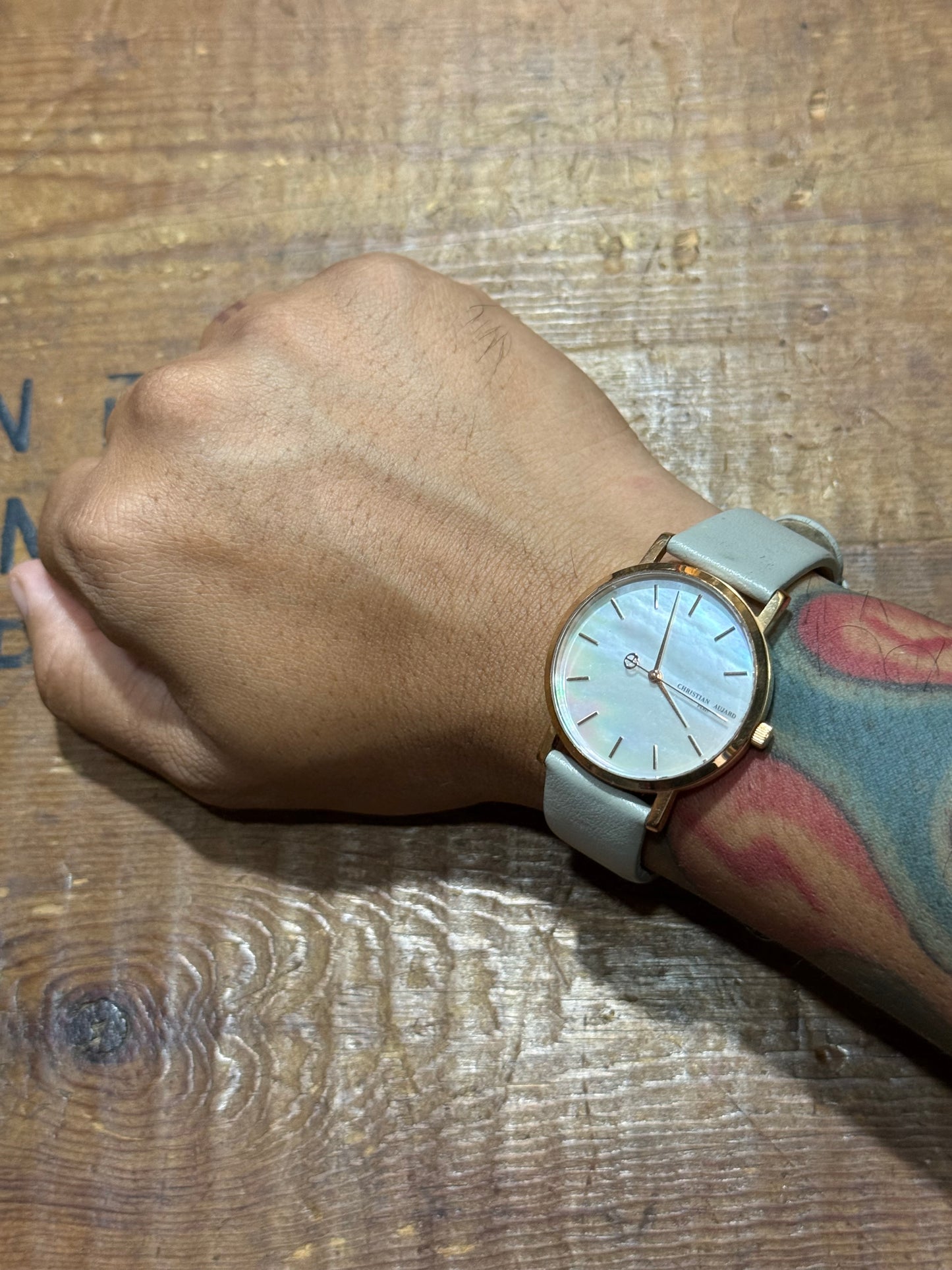 Christian Aujard Paris Womens Watch Mother of Pearl Dial Rose Gold Tone