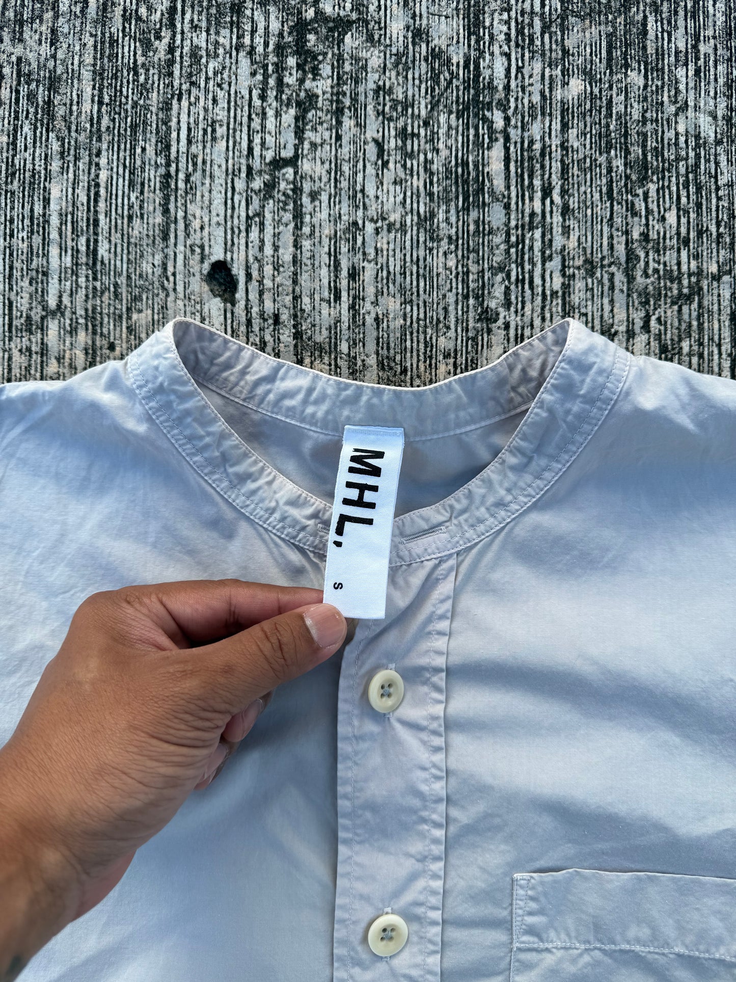 MHL. by Margaret Howell Cotton Band Collar Shirt