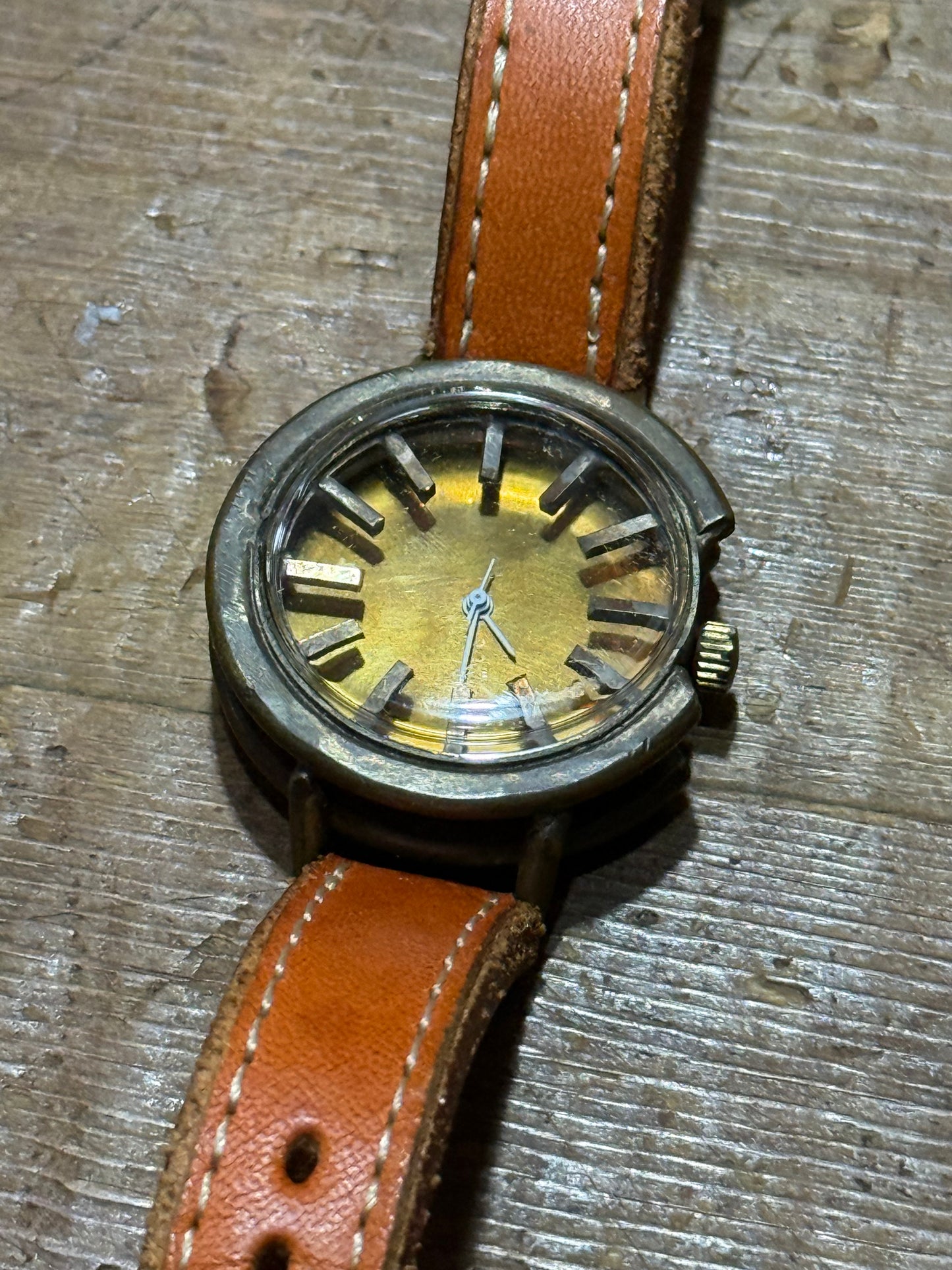 Custom Handmade Japan Steampunk Style Brass Case Watch