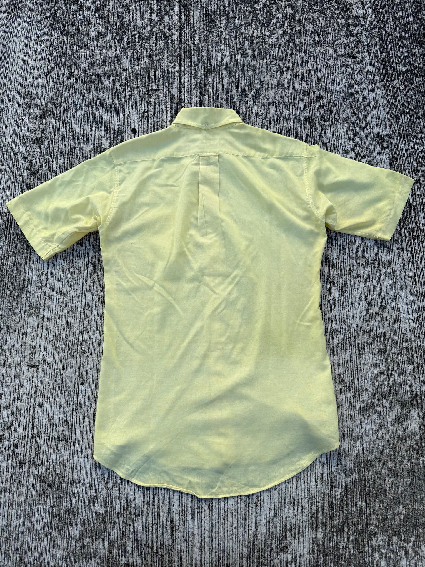 Vintage 70s–80s FANCYING Yellow Button-Down Short Sleeve Shirt