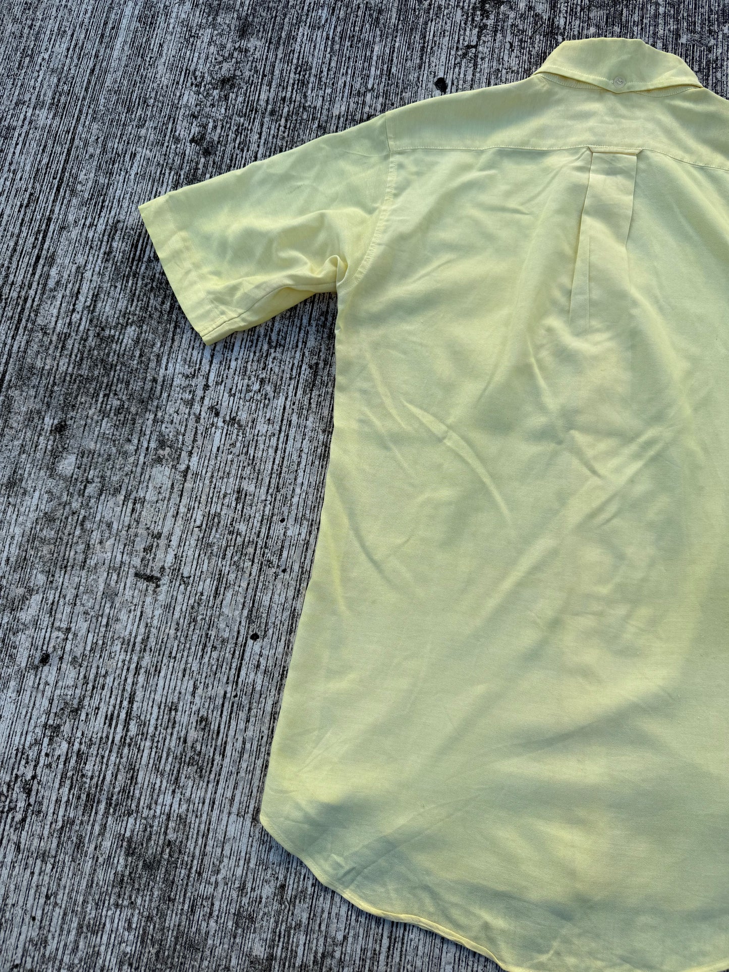 Vintage 70s–80s FANCYING Yellow Button-Down Short Sleeve Shirt