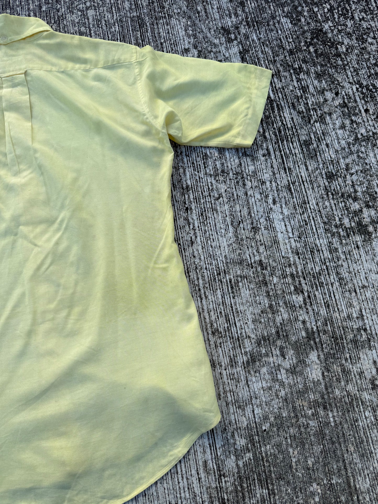 Vintage 70s–80s FANCYING Yellow Button-Down Short Sleeve Shirt