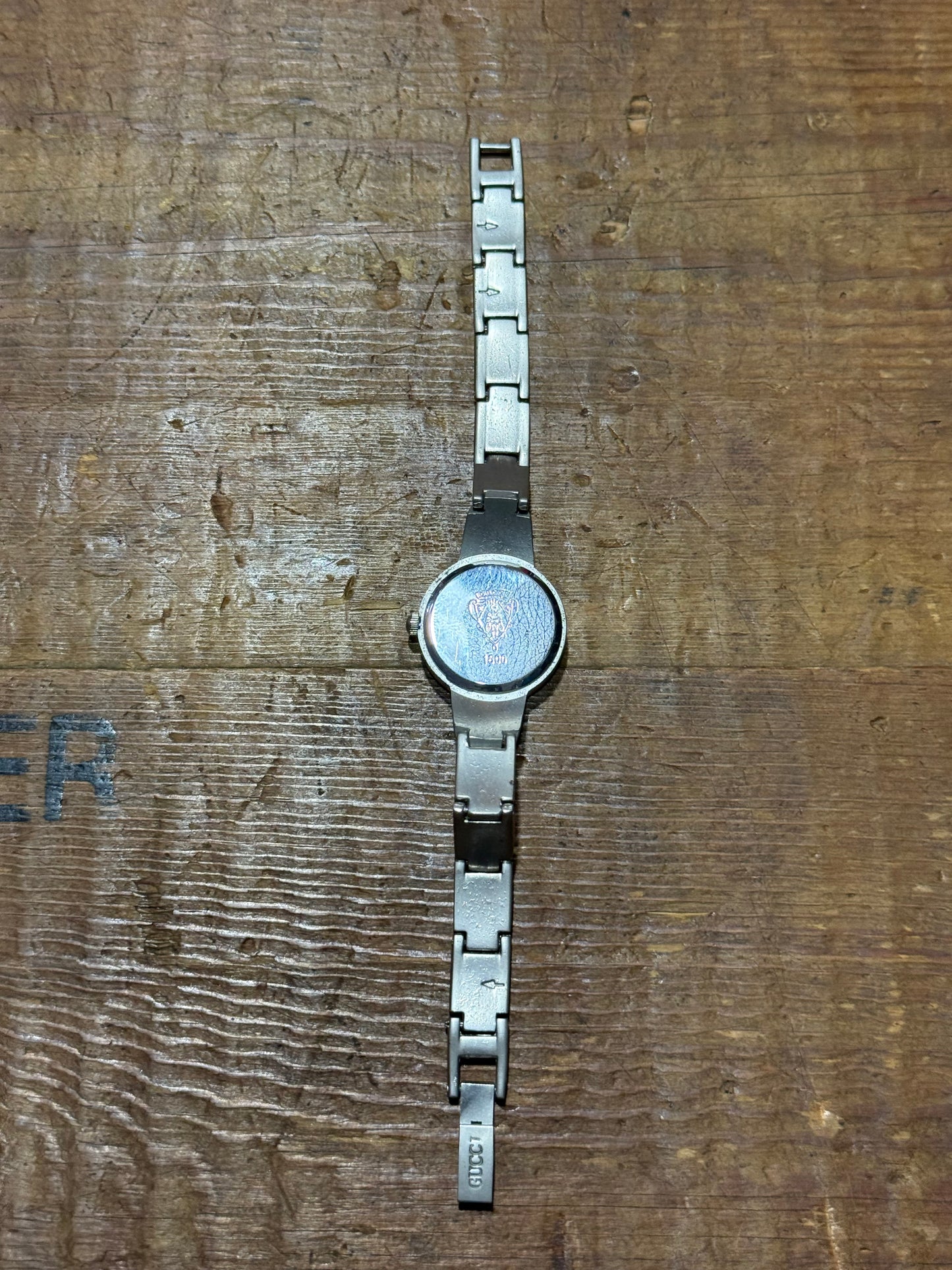 Vintage Gucci Ladies Watch Blue Dial Stainless Steel Bracelet Quartz