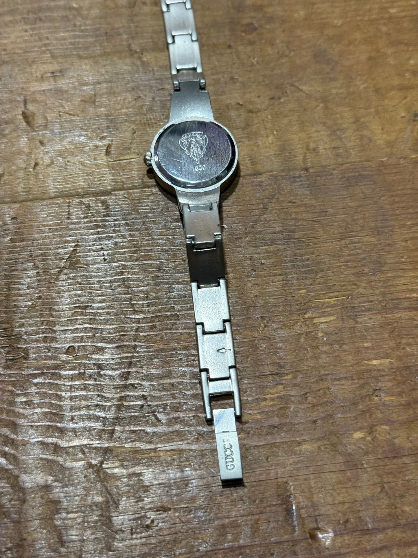 Vintage Gucci Ladies Watch Blue Dial Stainless Steel Bracelet Quartz