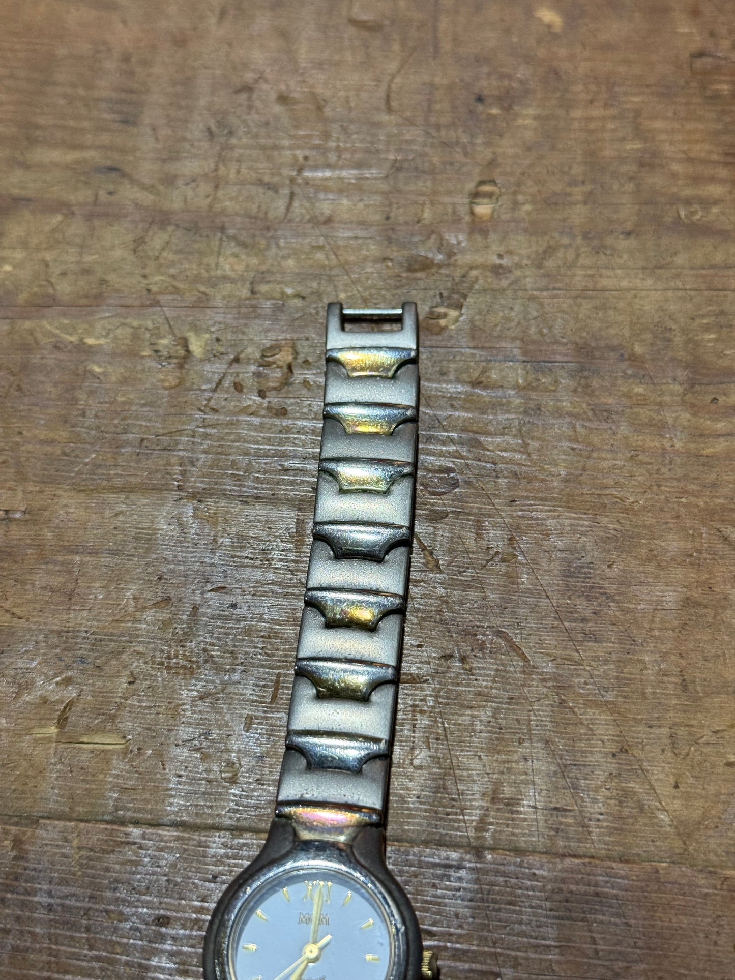 Vintage MCM Ladies Watch Two Tone Silver Gold Bracelet