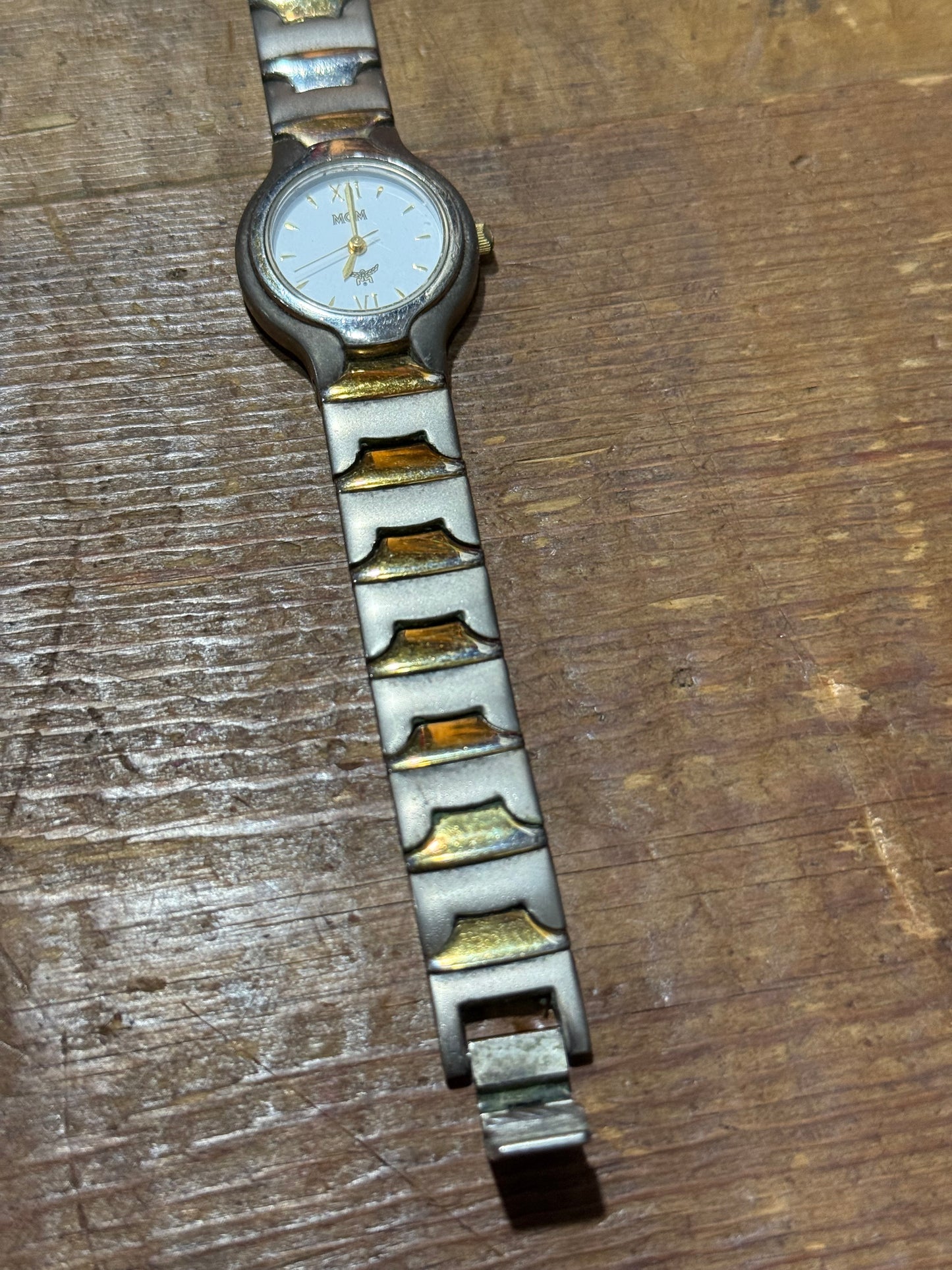 Vintage MCM Ladies Watch Two Tone Silver Gold Bracelet
