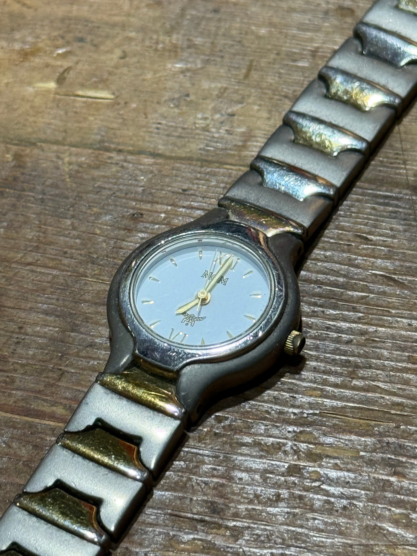 Vintage MCM Ladies Watch Two Tone Silver Gold Bracelet