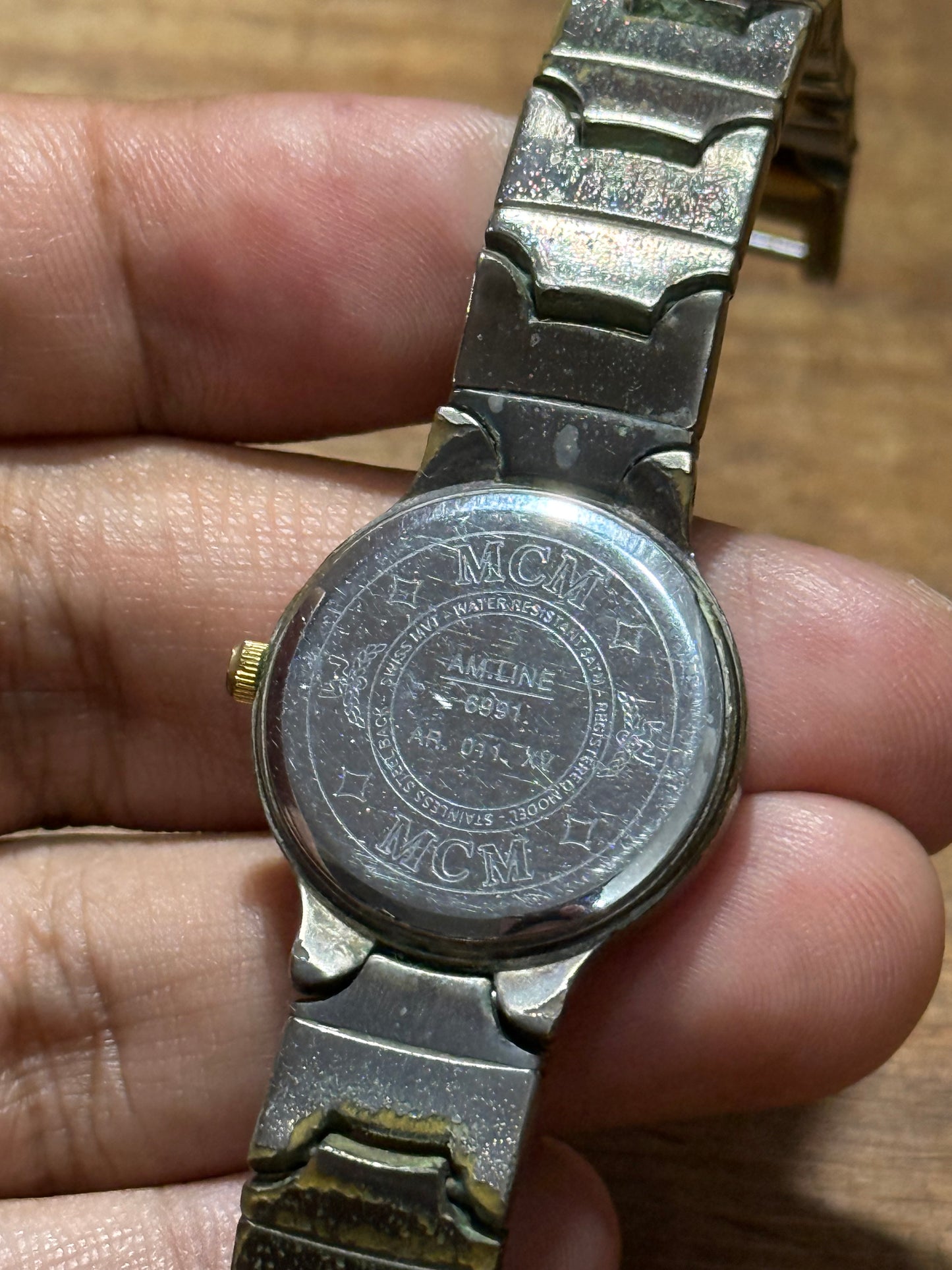 Vintage MCM Ladies Watch Two Tone Silver Gold Bracelet