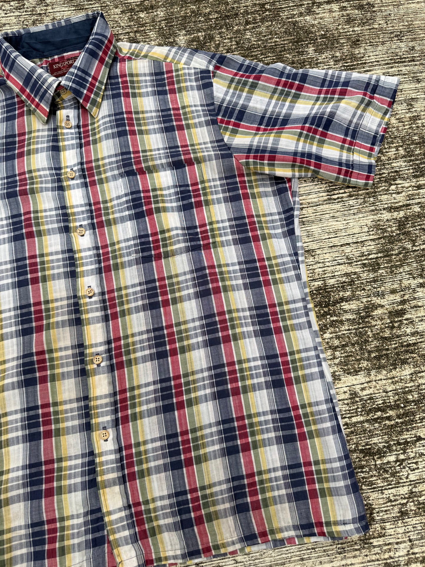 Vintage Kingsport Plaid Short Sleeve Shirt