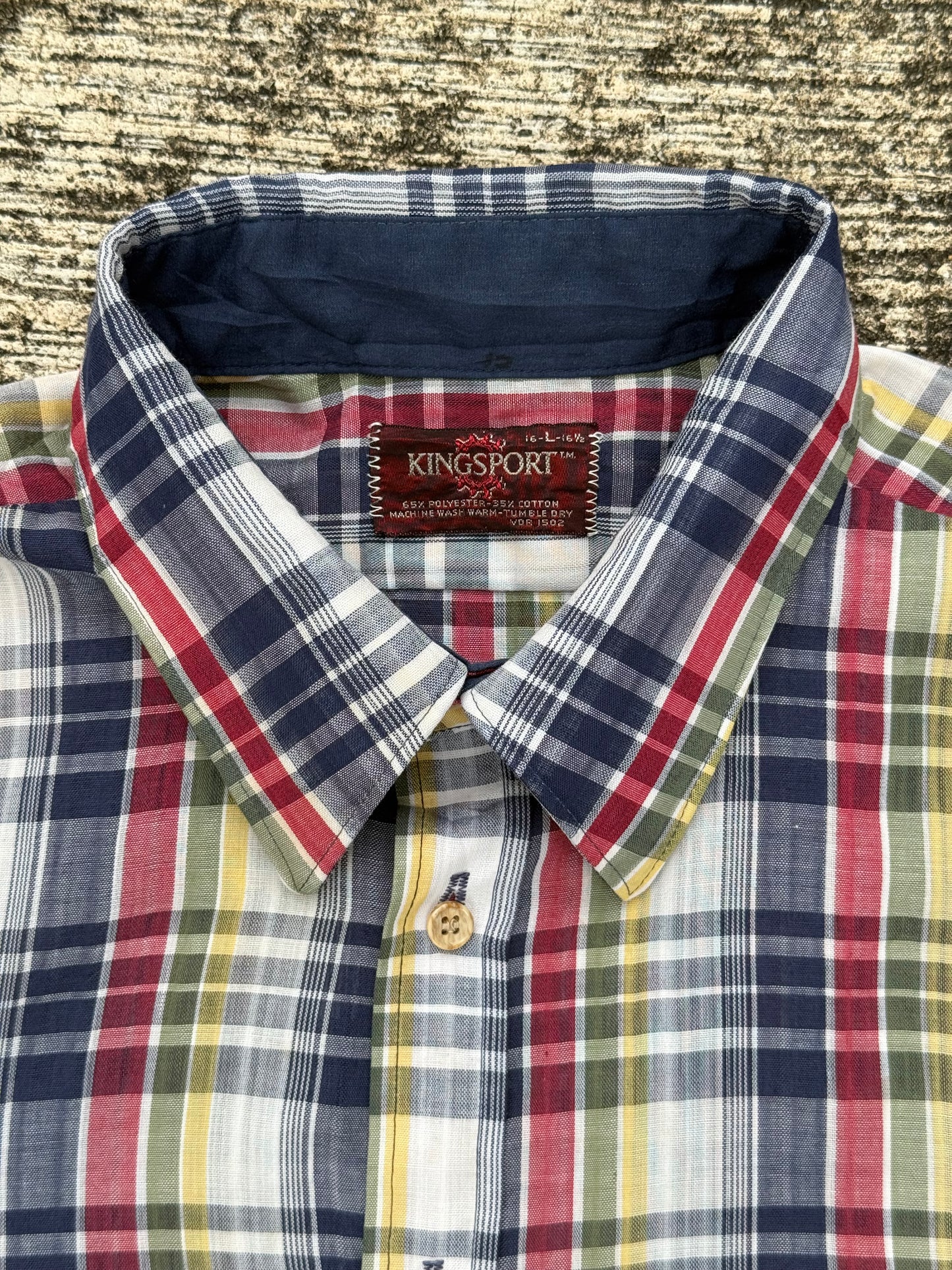 Vintage Kingsport Plaid Short Sleeve Shirt