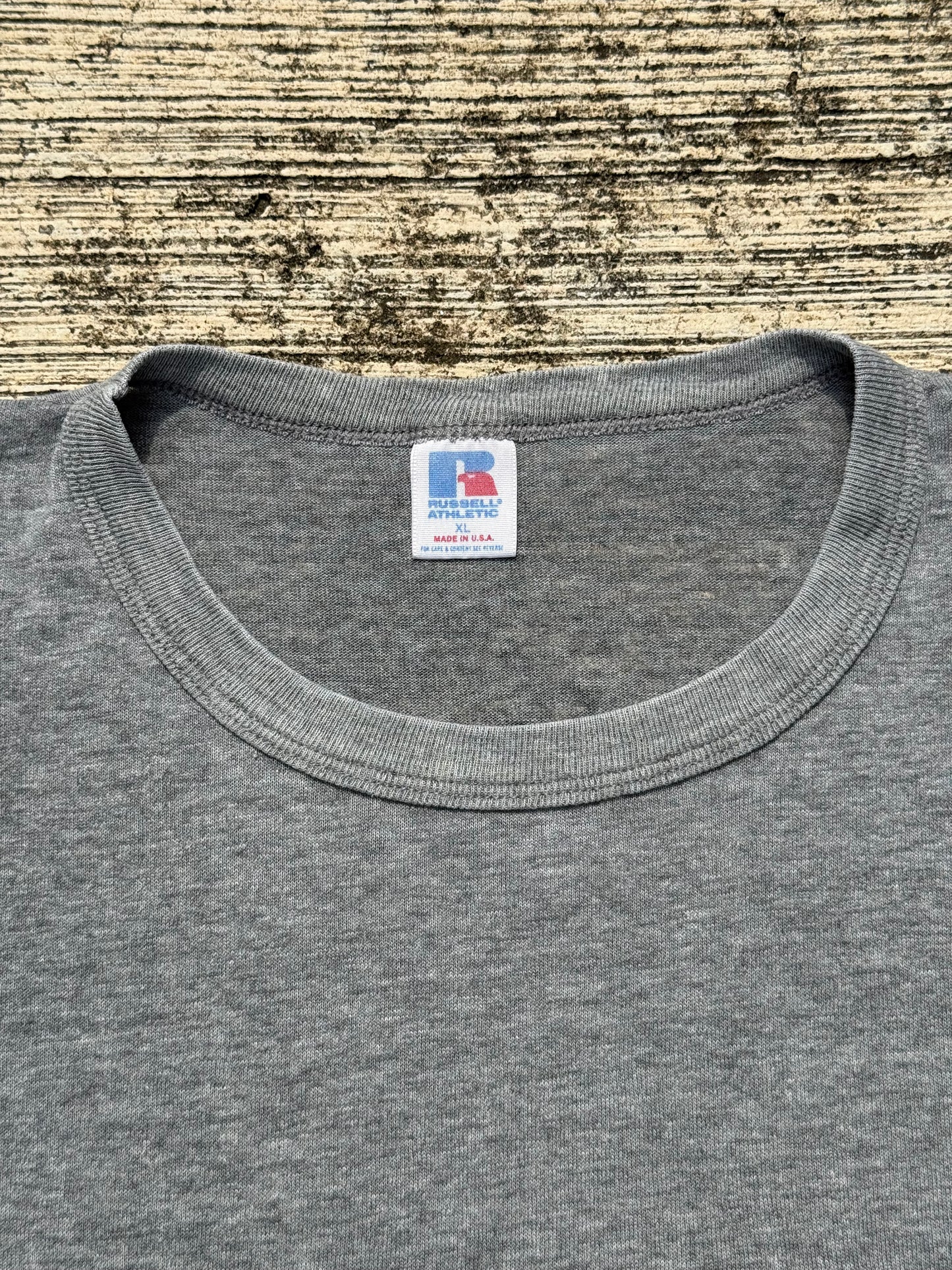 Vintage 90s Russell Athletic Tri-Blend Heather Grey Blank Tee