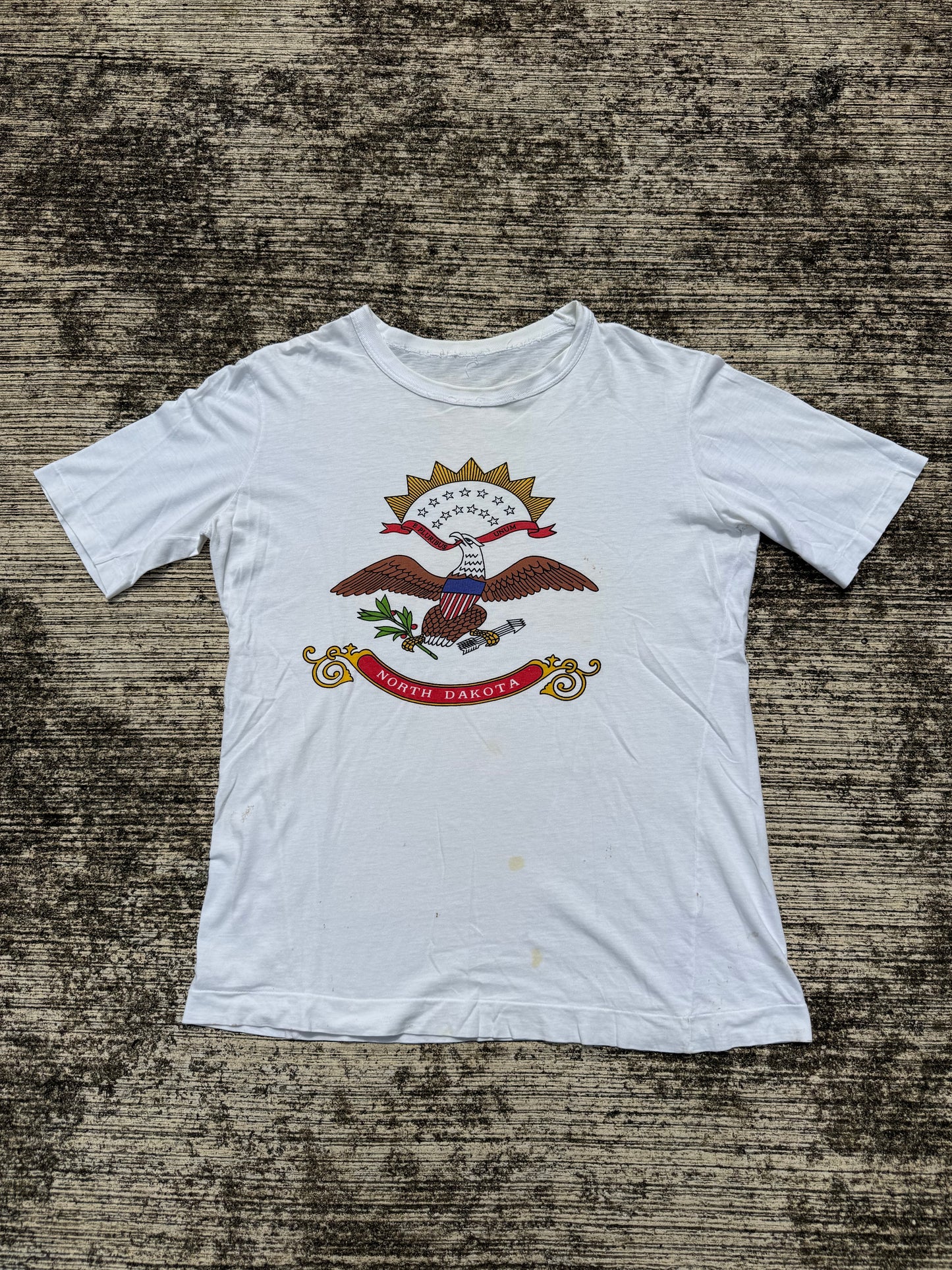 Vintage 1970s–80s North Dakota State Flag Eagle Tee